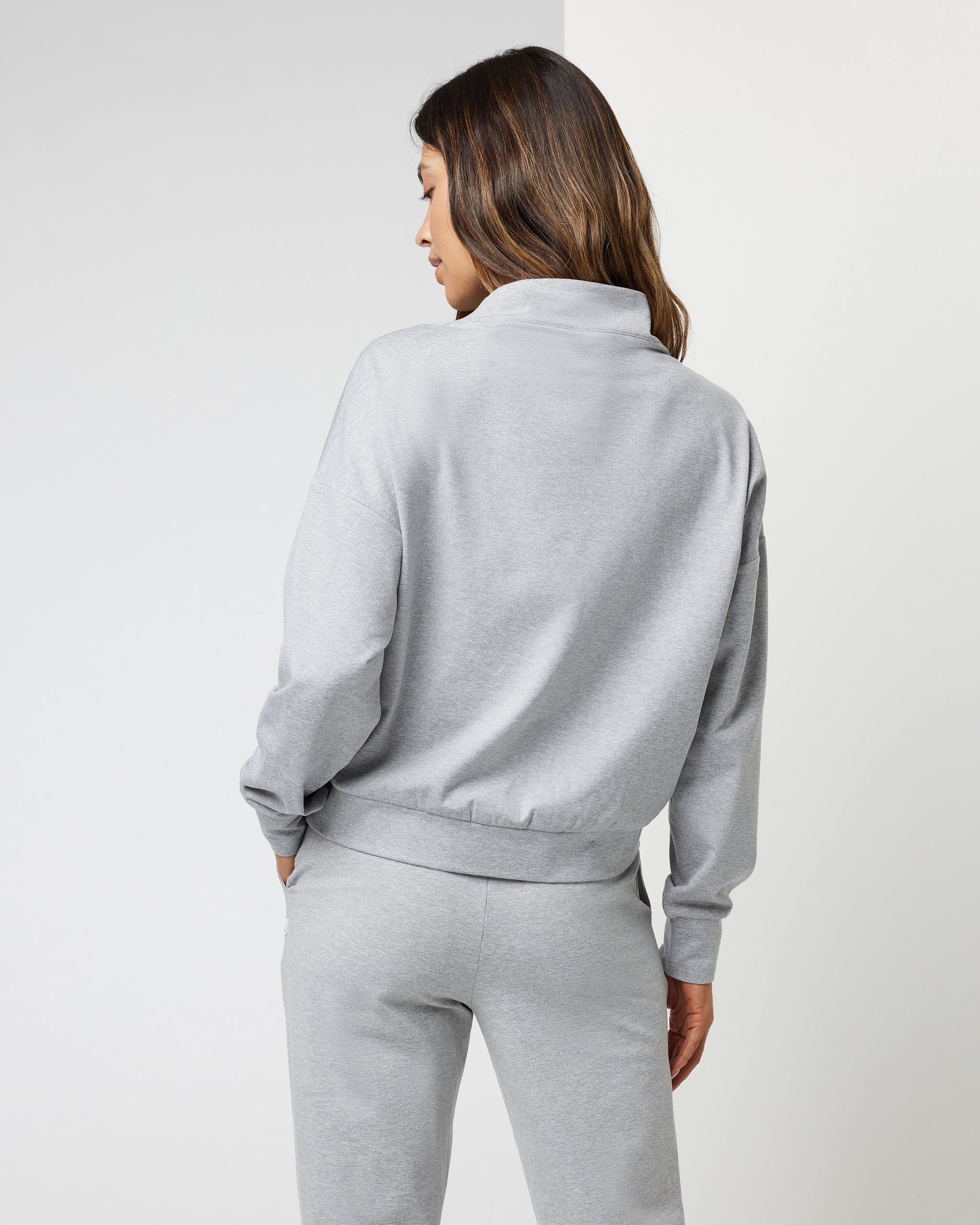 Granite Funnel Neck | Light Heather Grey