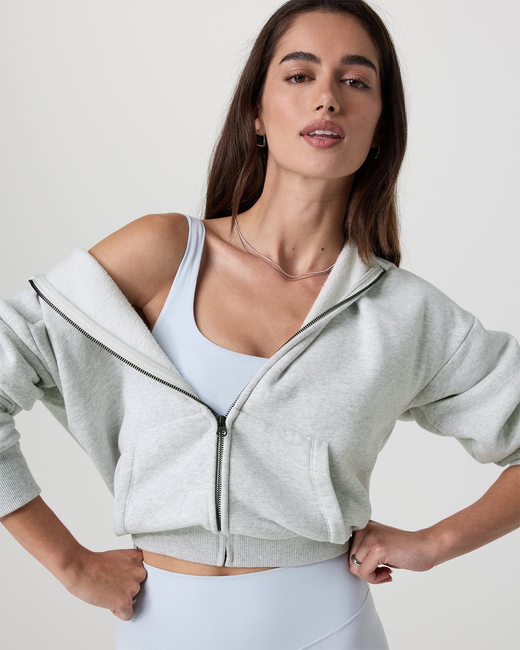 Restore Full Zip Hoodie | Pale Grey Heather