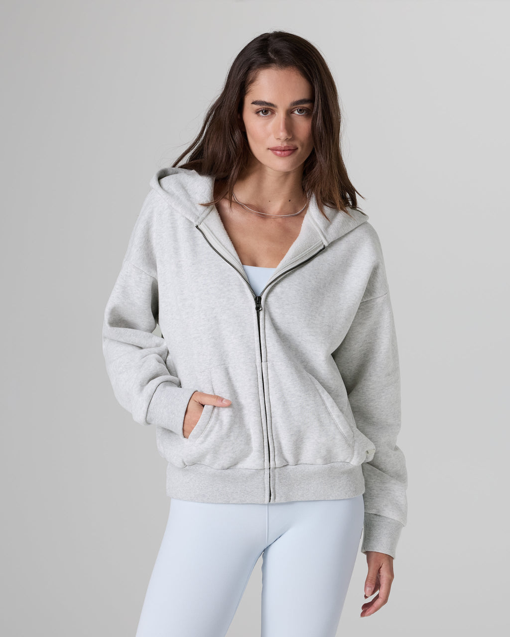 Restore Full Zip Hoodie | Pale Grey Heather