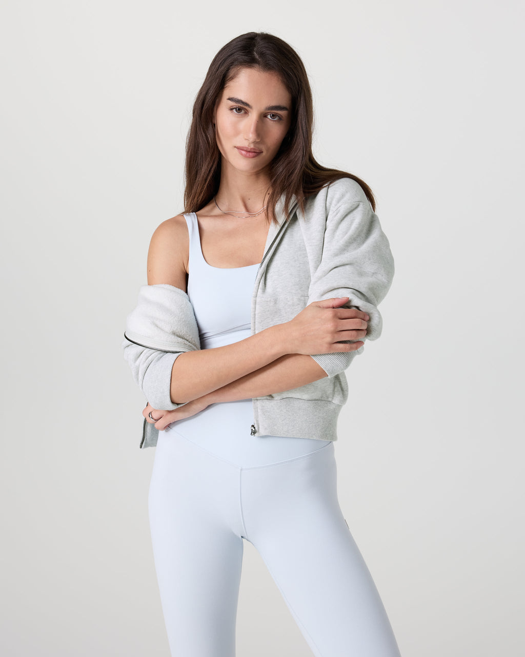 Restore Full Zip Hoodie | Pale Grey Heather