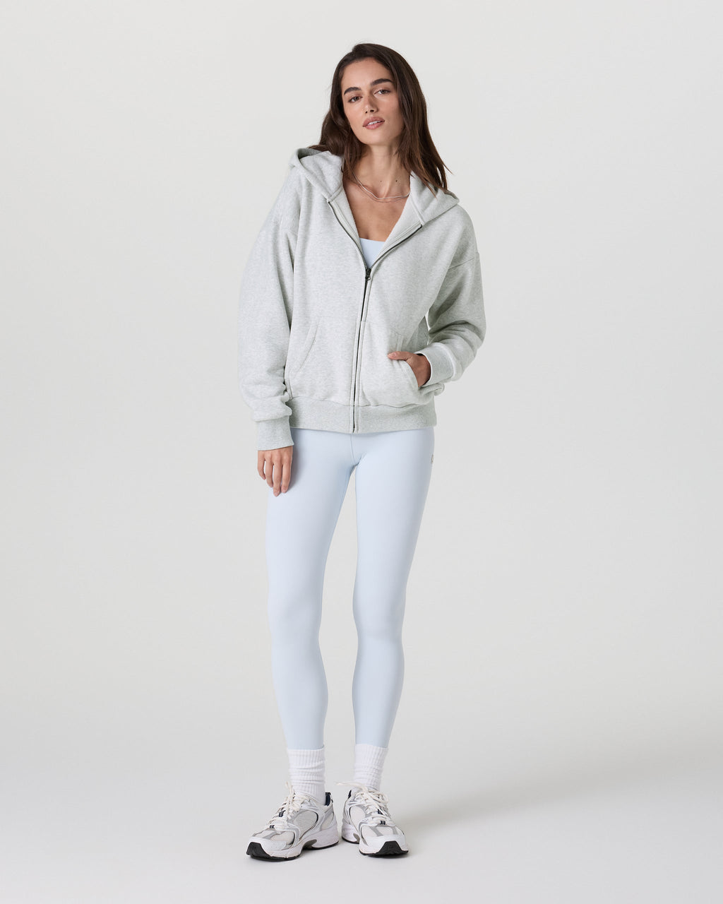 Restore Full Zip Hoodie | Pale Grey Heather