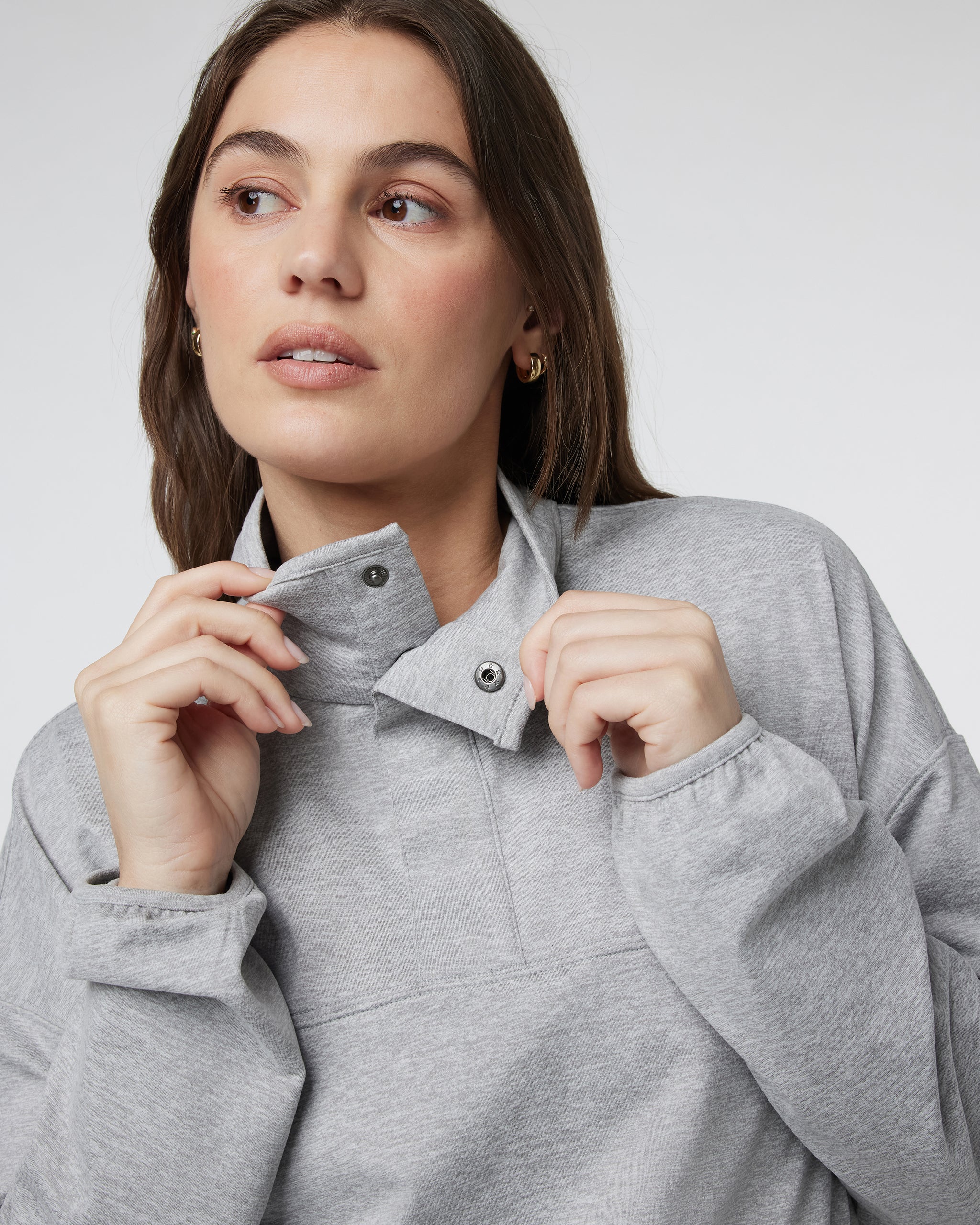 Granite Snap Mock | Light Heather Grey