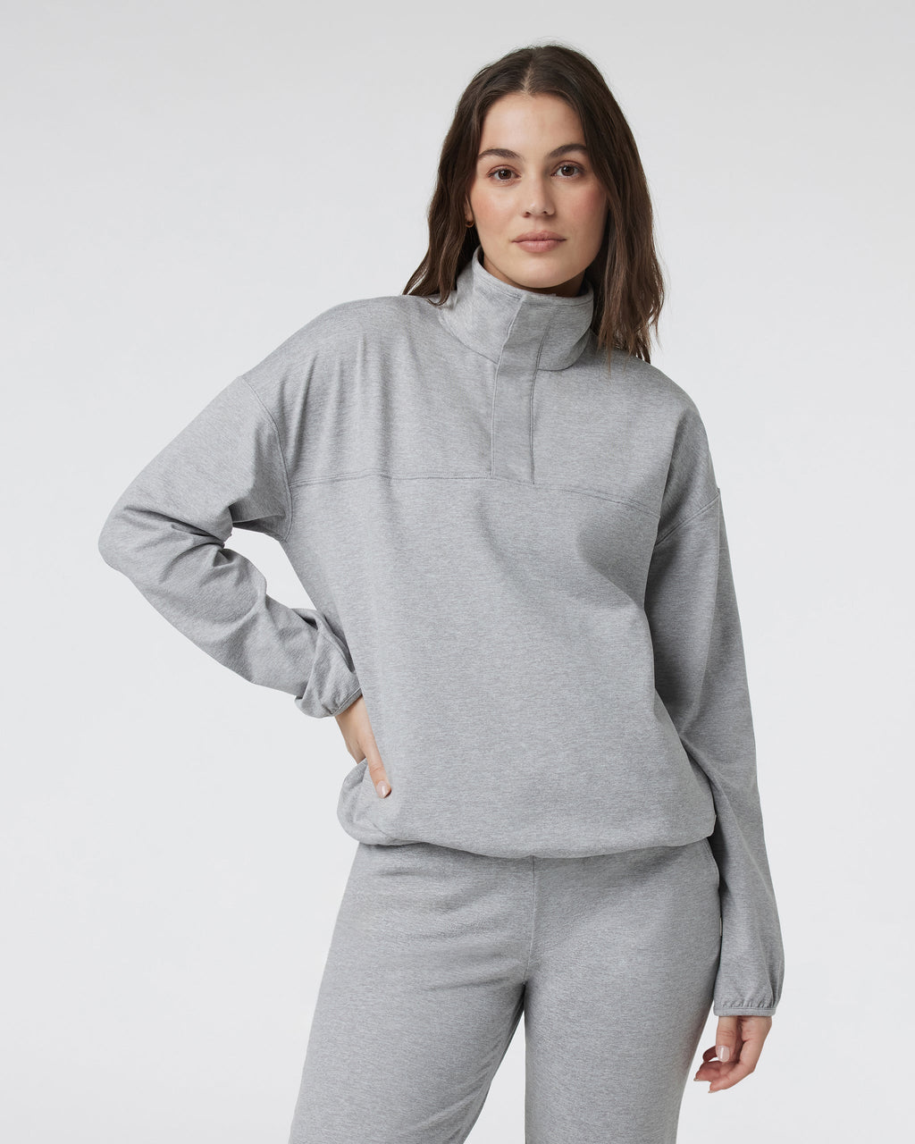 Granite Snap Mock | Light Heather Grey