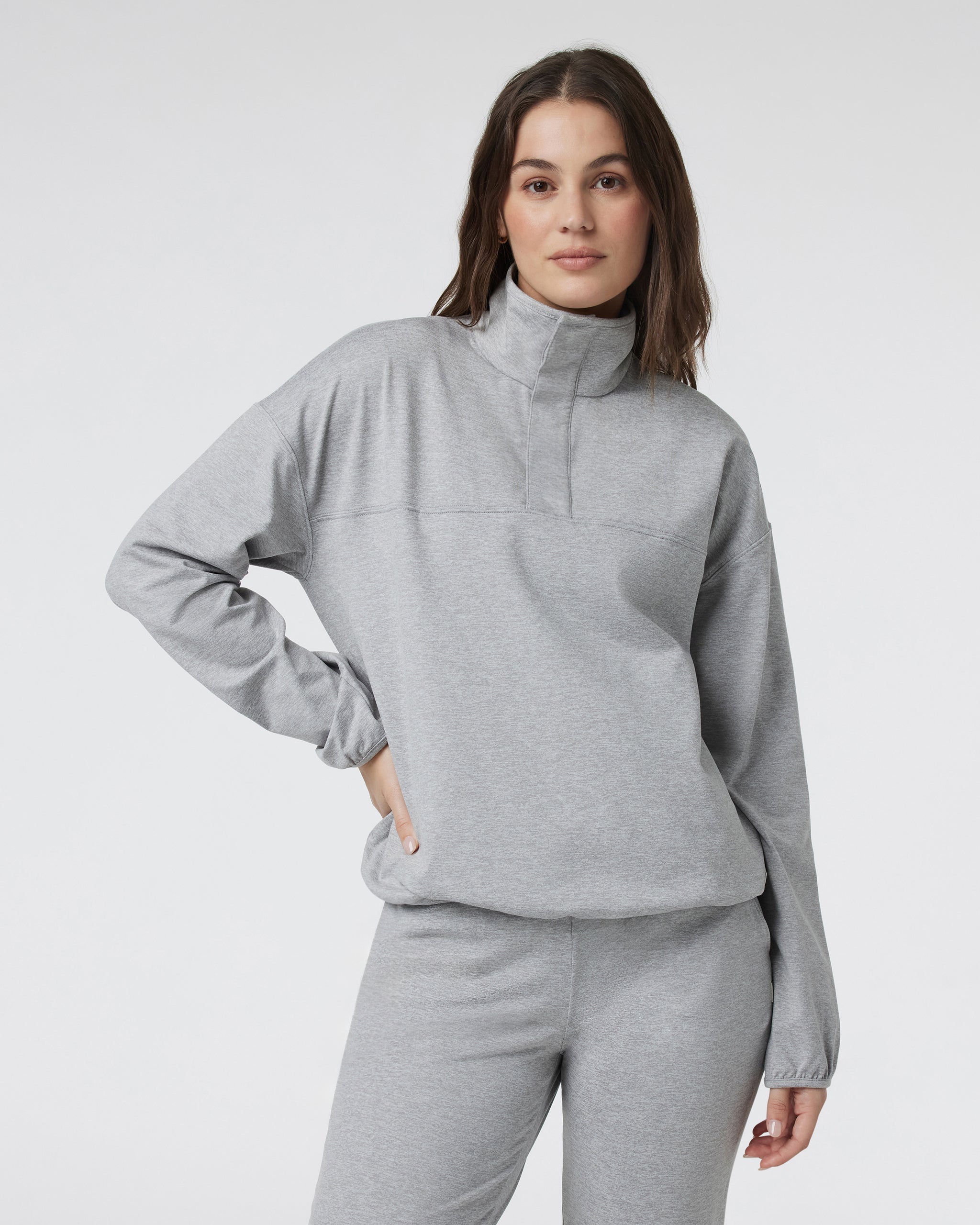 Granite Snap Mock | Light Heather Grey