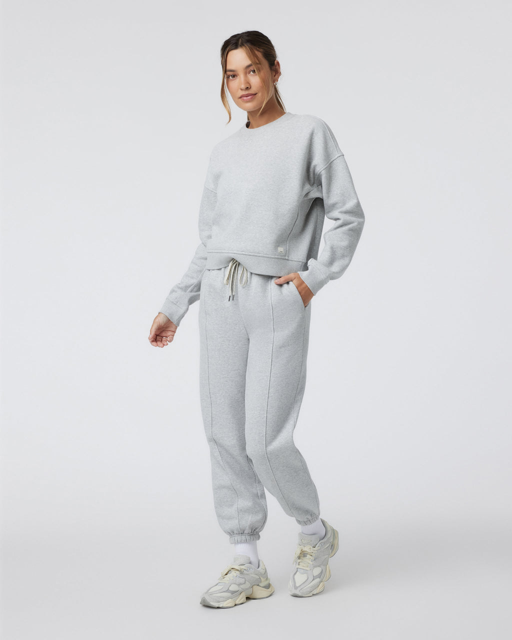 Restore Rib Crew | Light Heather Grey