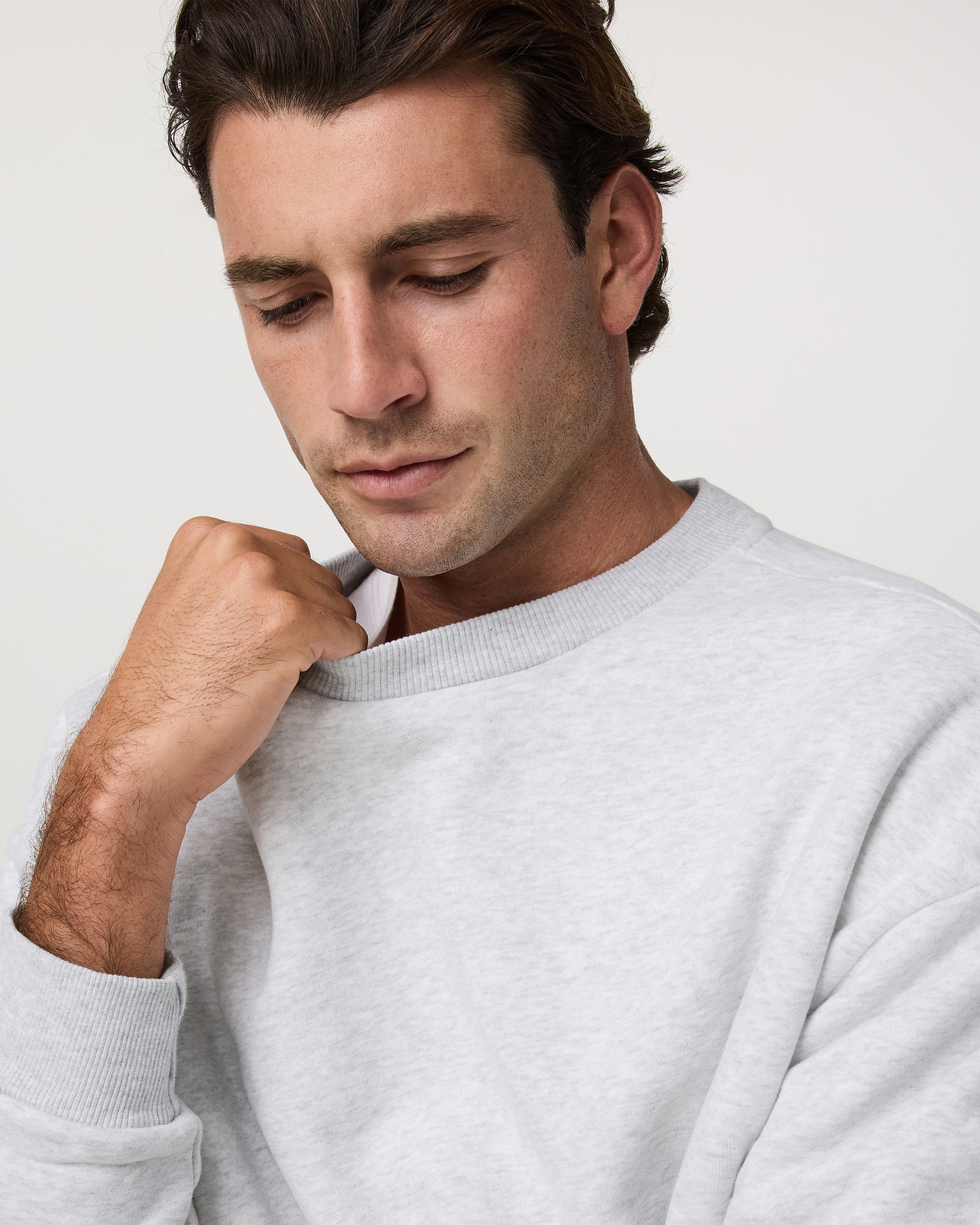 Restore Oversized Crew 2.0 | Pale Grey Heather