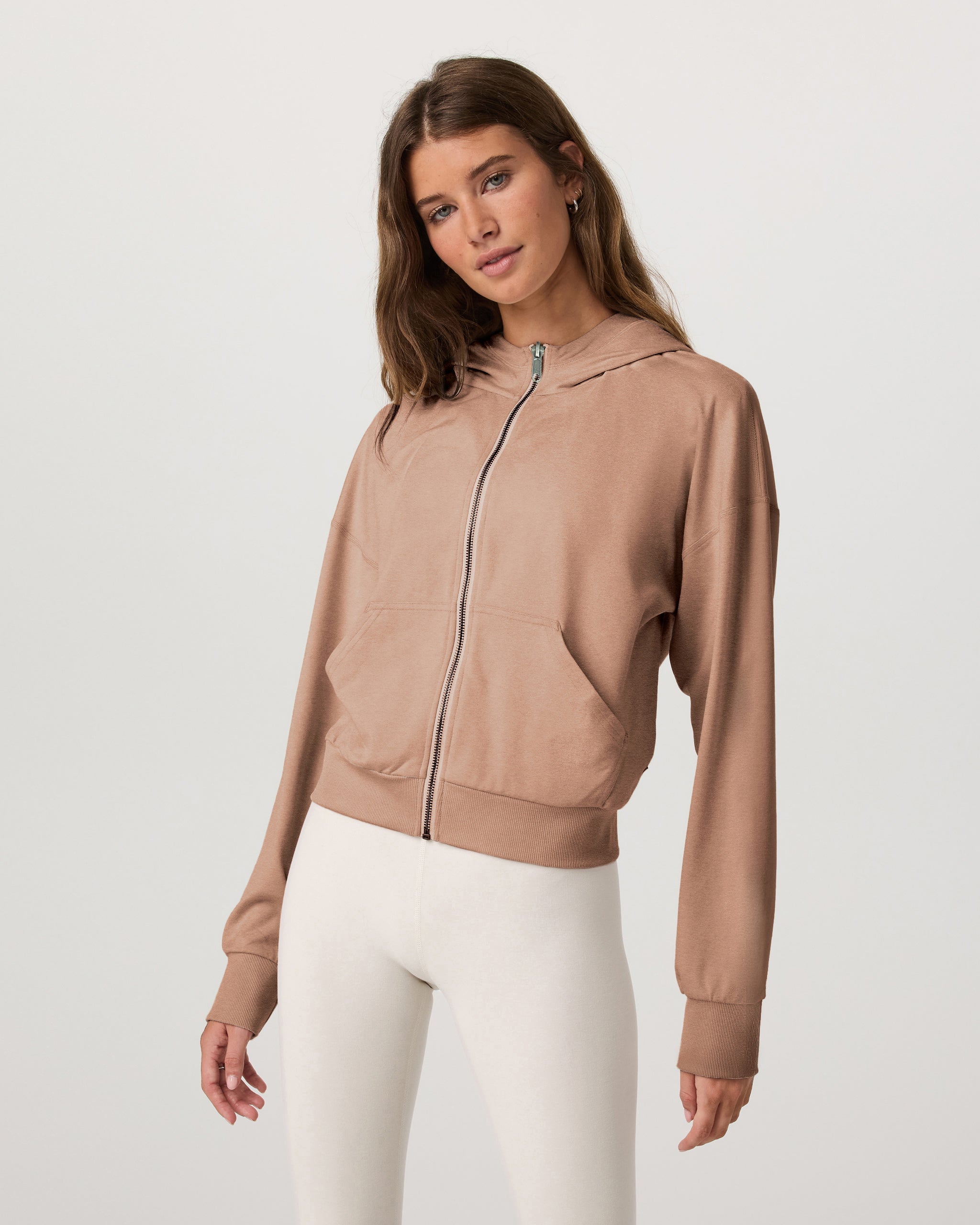 Halo Modern Full Zip Hoodie | Nutmeg Heather