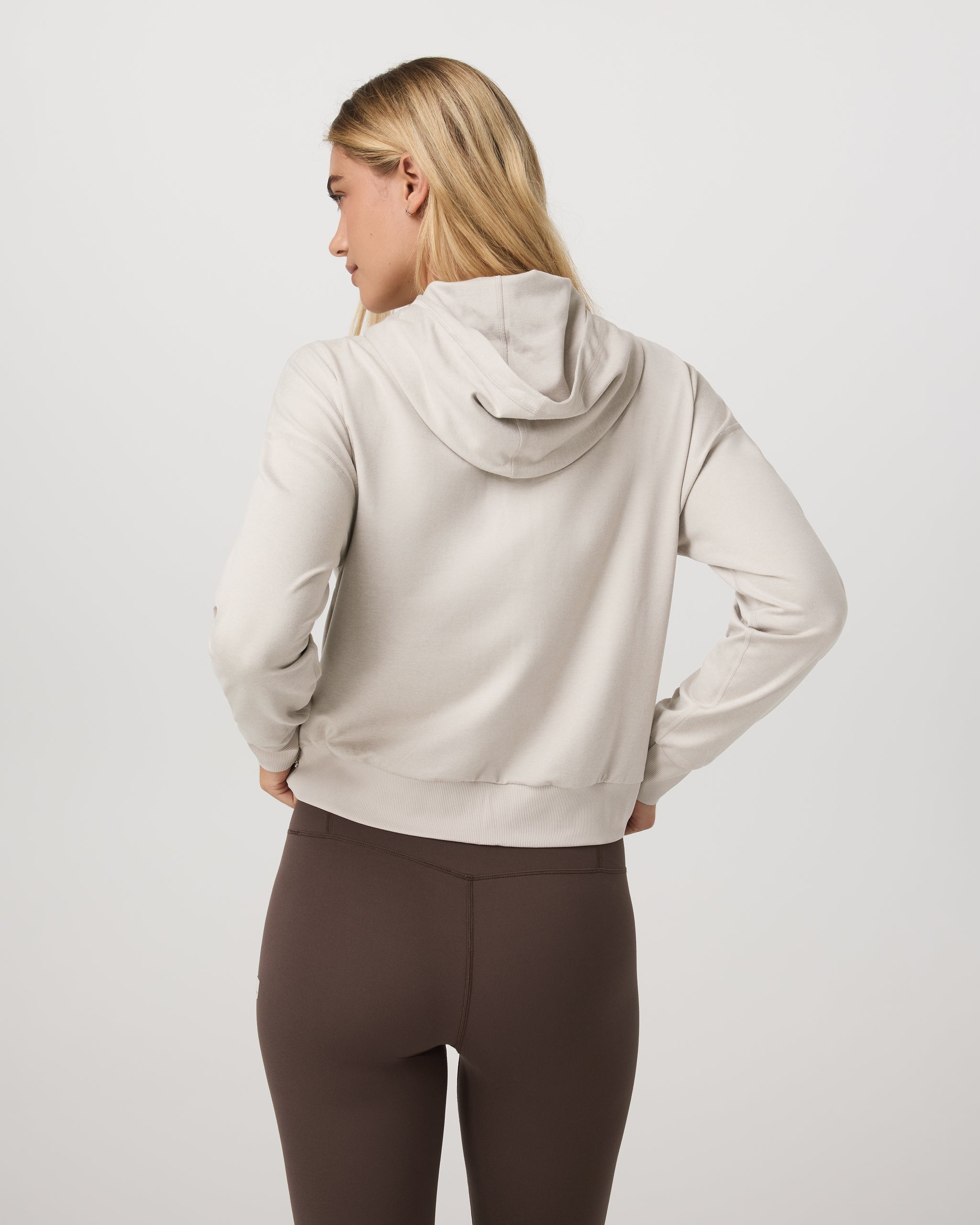 Halo Modern Full Zip Hoodie | Ecru Heather