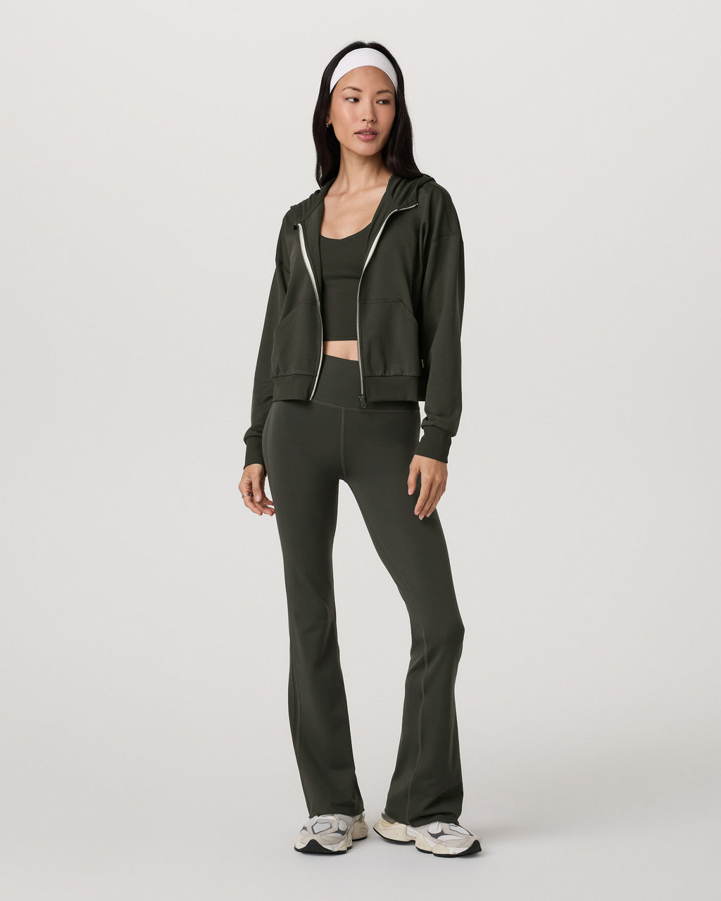 Halo Modern Full Zip Hoodie | Kale