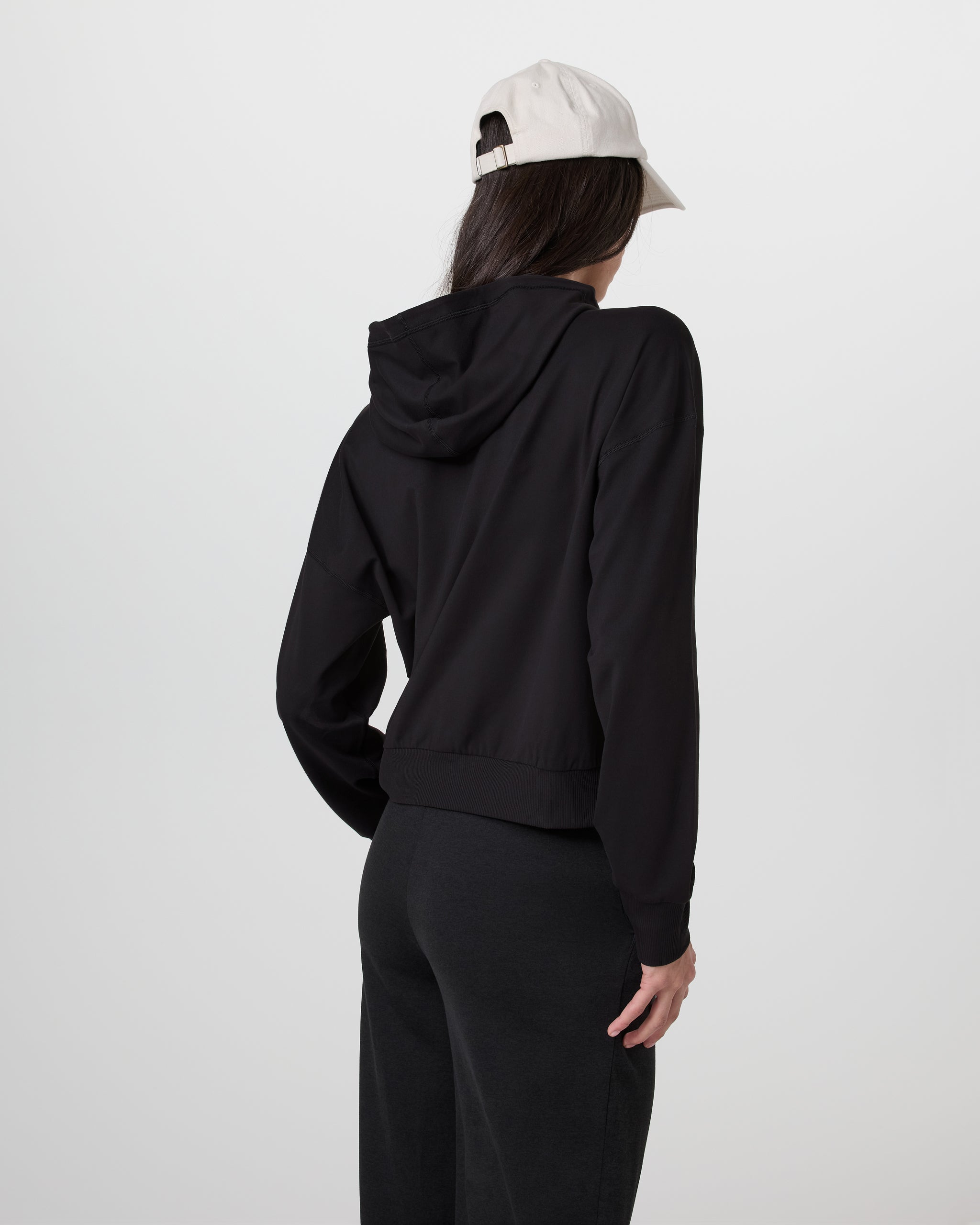 Halo Modern Full Zip Hoodie | Solid Black