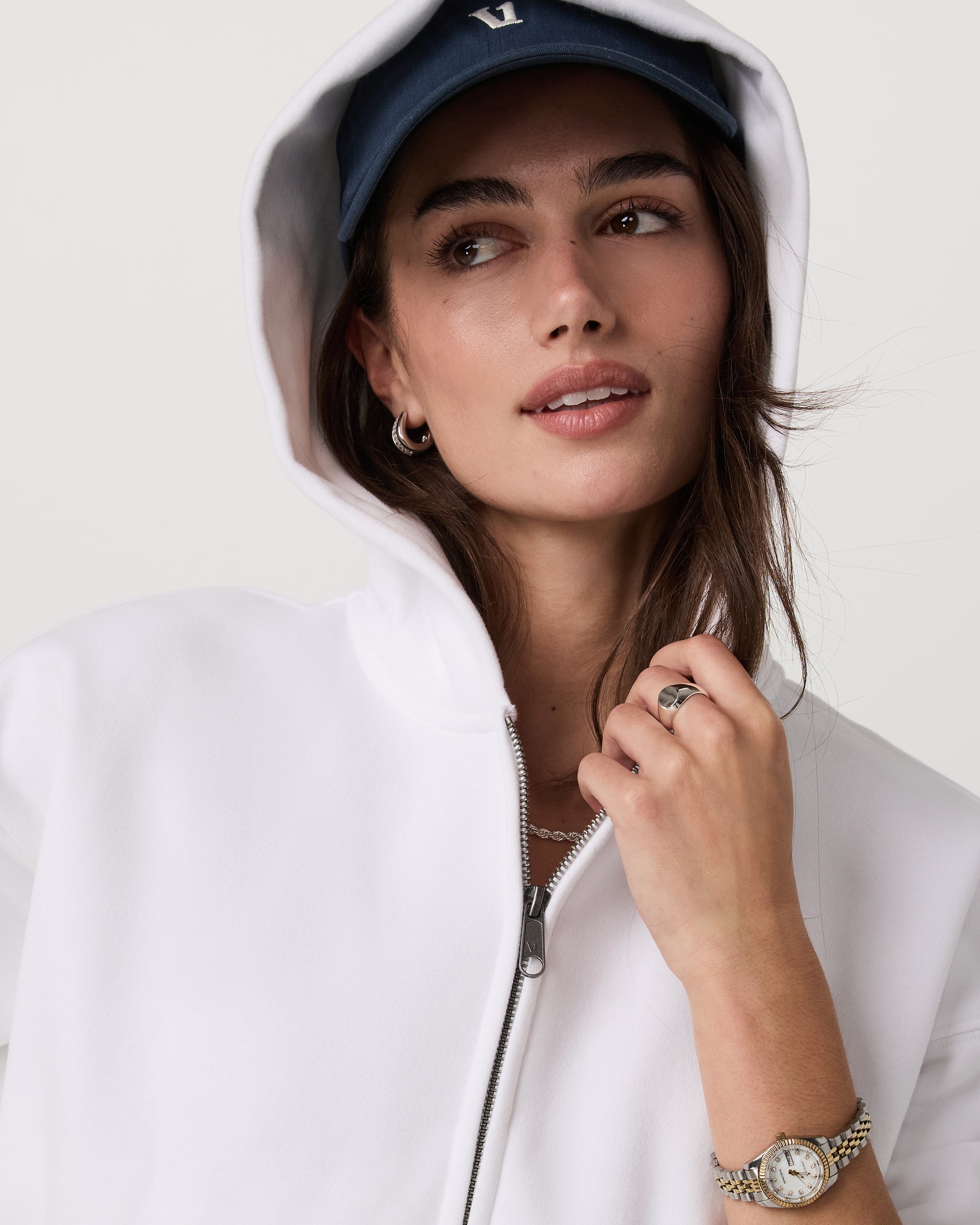 Restore Mini Full Zip Hoodie | White