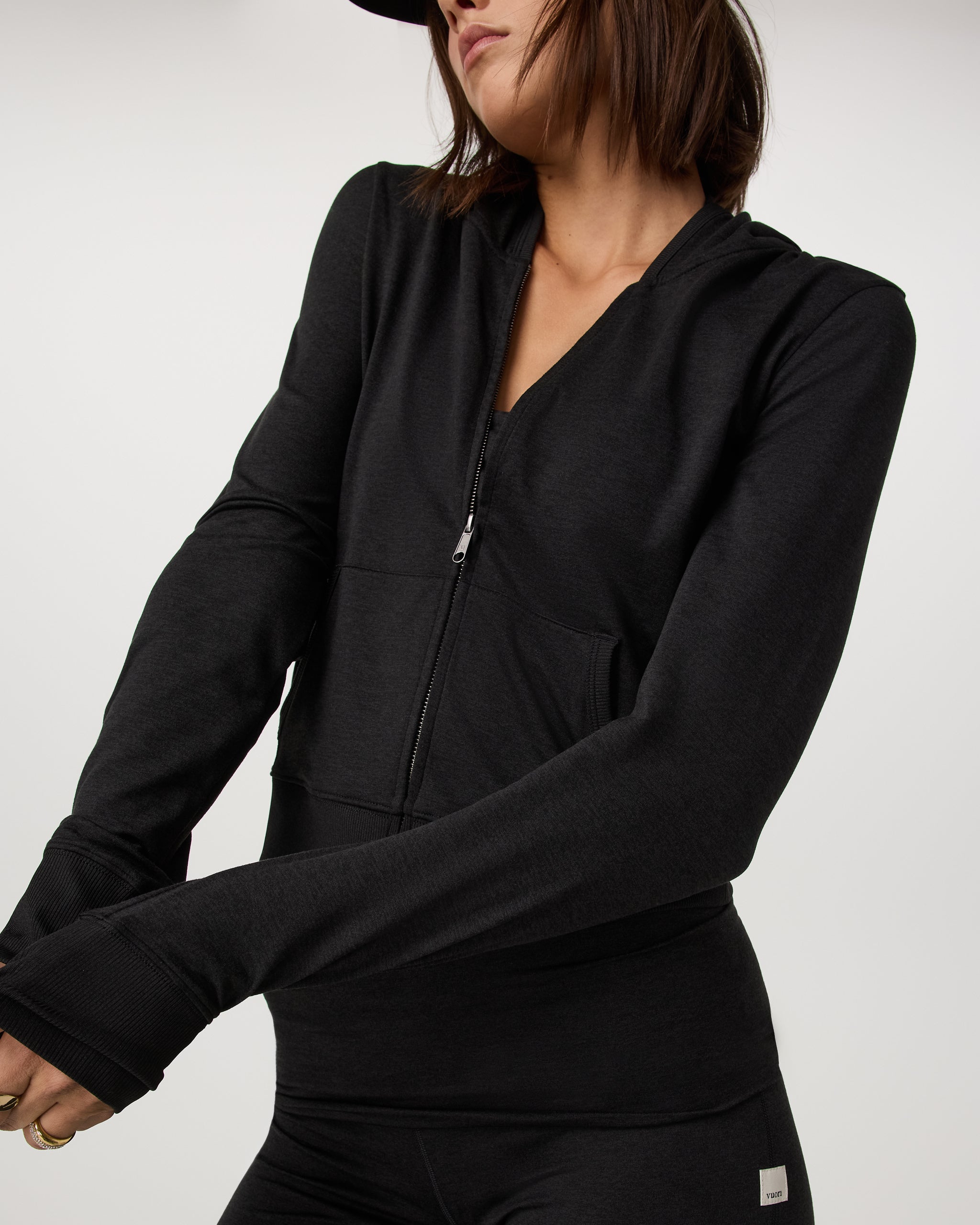 Halo Mini Full Zip Hoodie | Black Heather