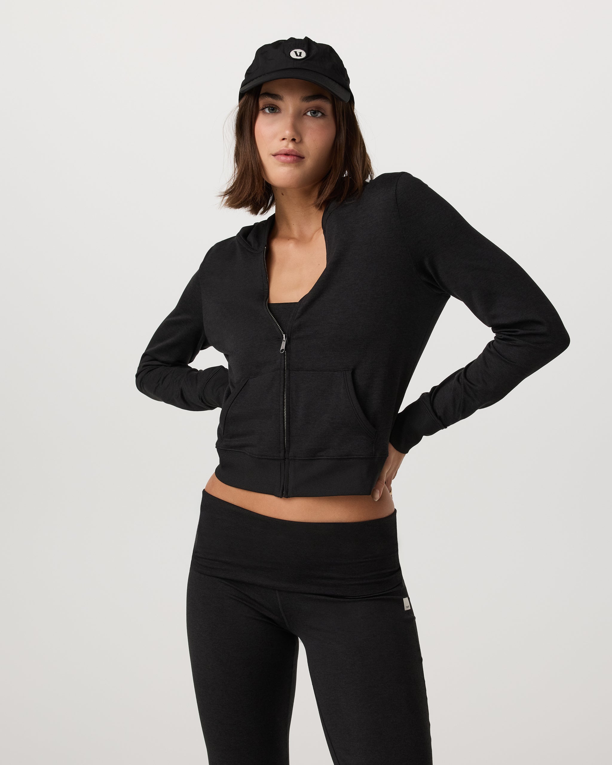 Halo Mini Full Zip Hoodie | Black Heather