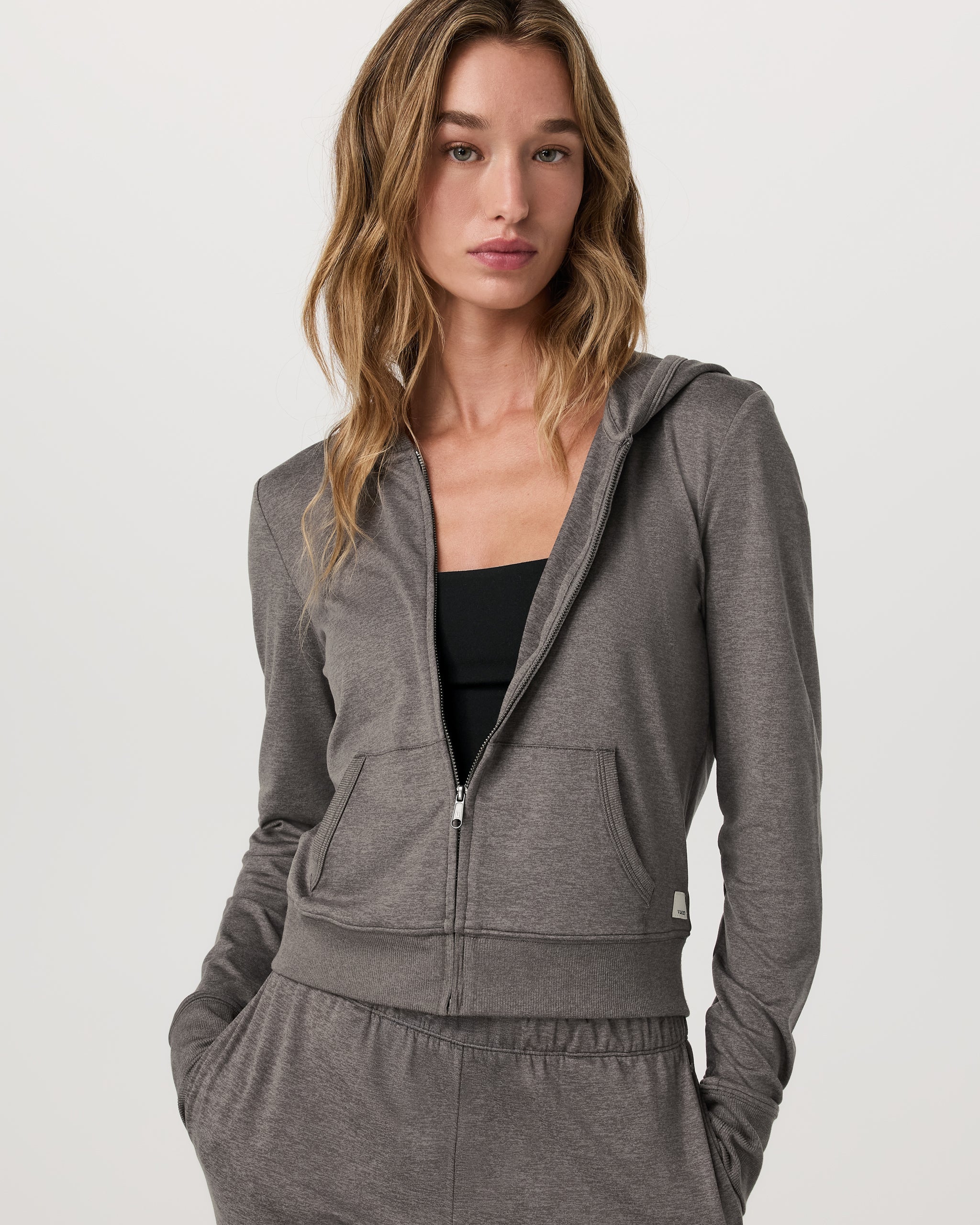 Halo Mini Full Zip Hoodie | Chia Heather