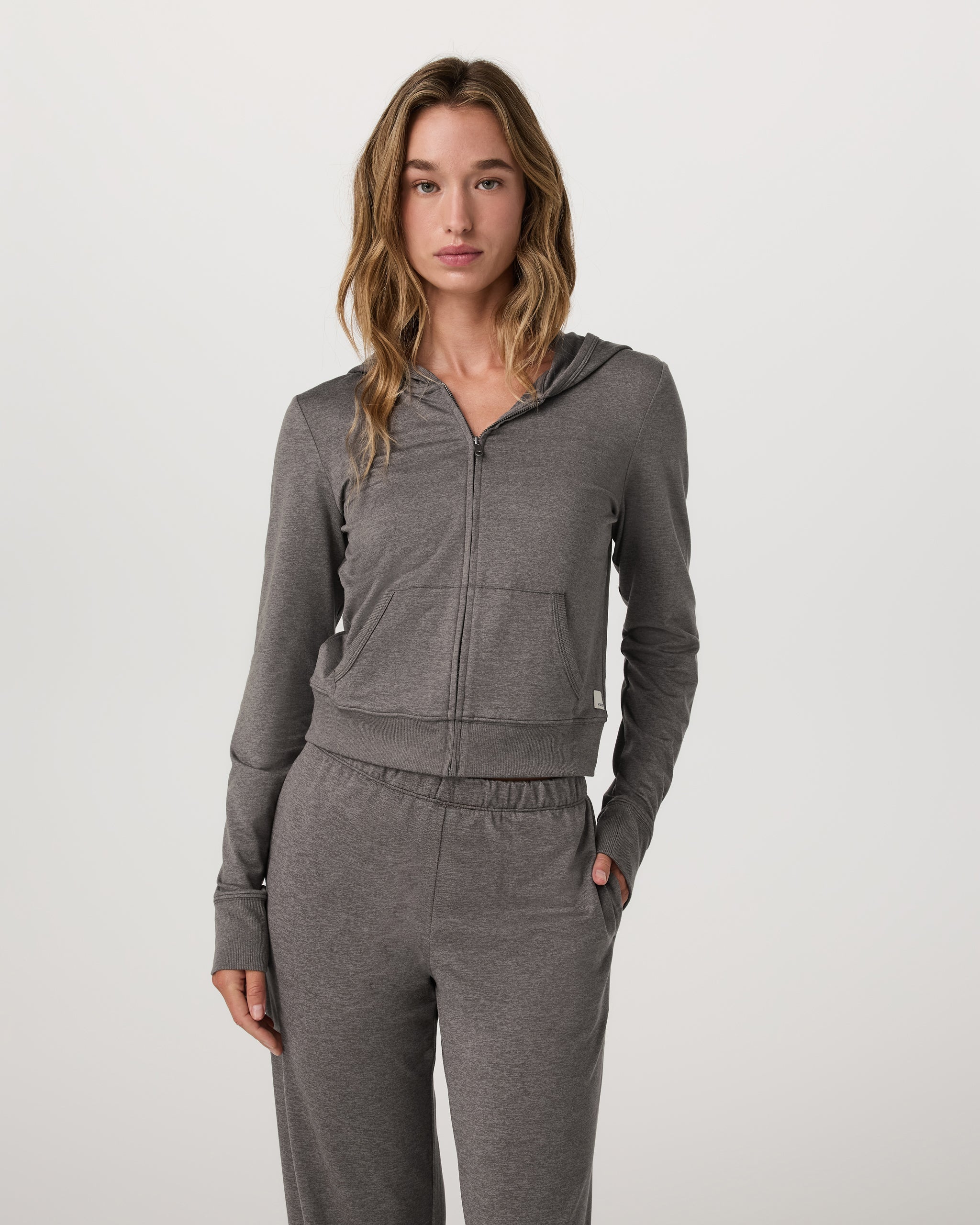 Halo Mini Full Zip Hoodie | Chia Heather