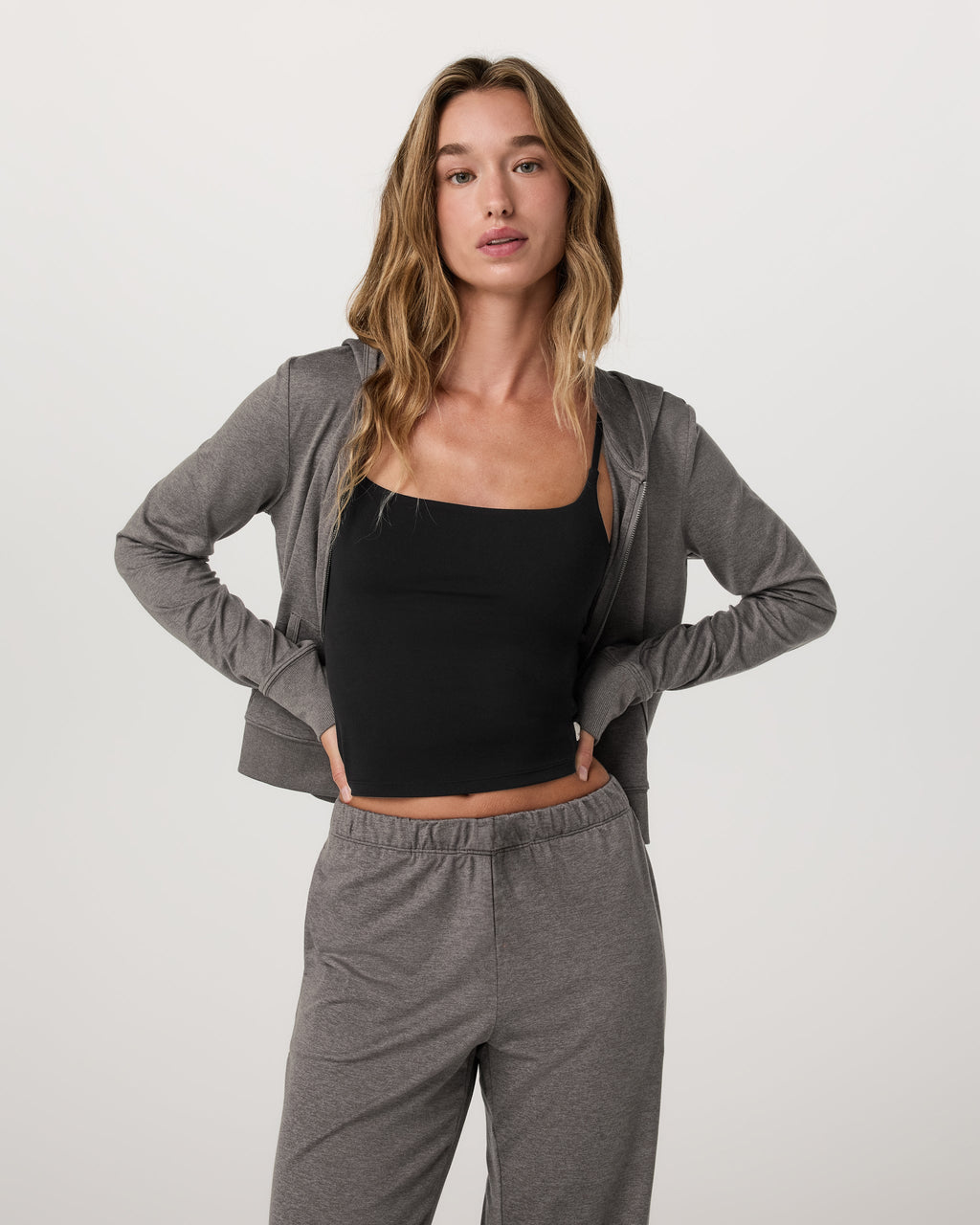 Halo Mini Full Zip Hoodie | Chia Heather