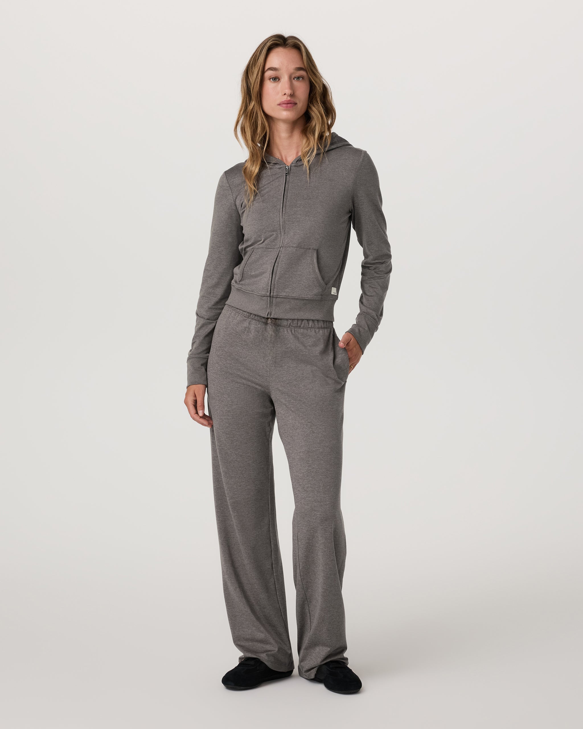 Halo Mini Full Zip Hoodie | Chia Heather