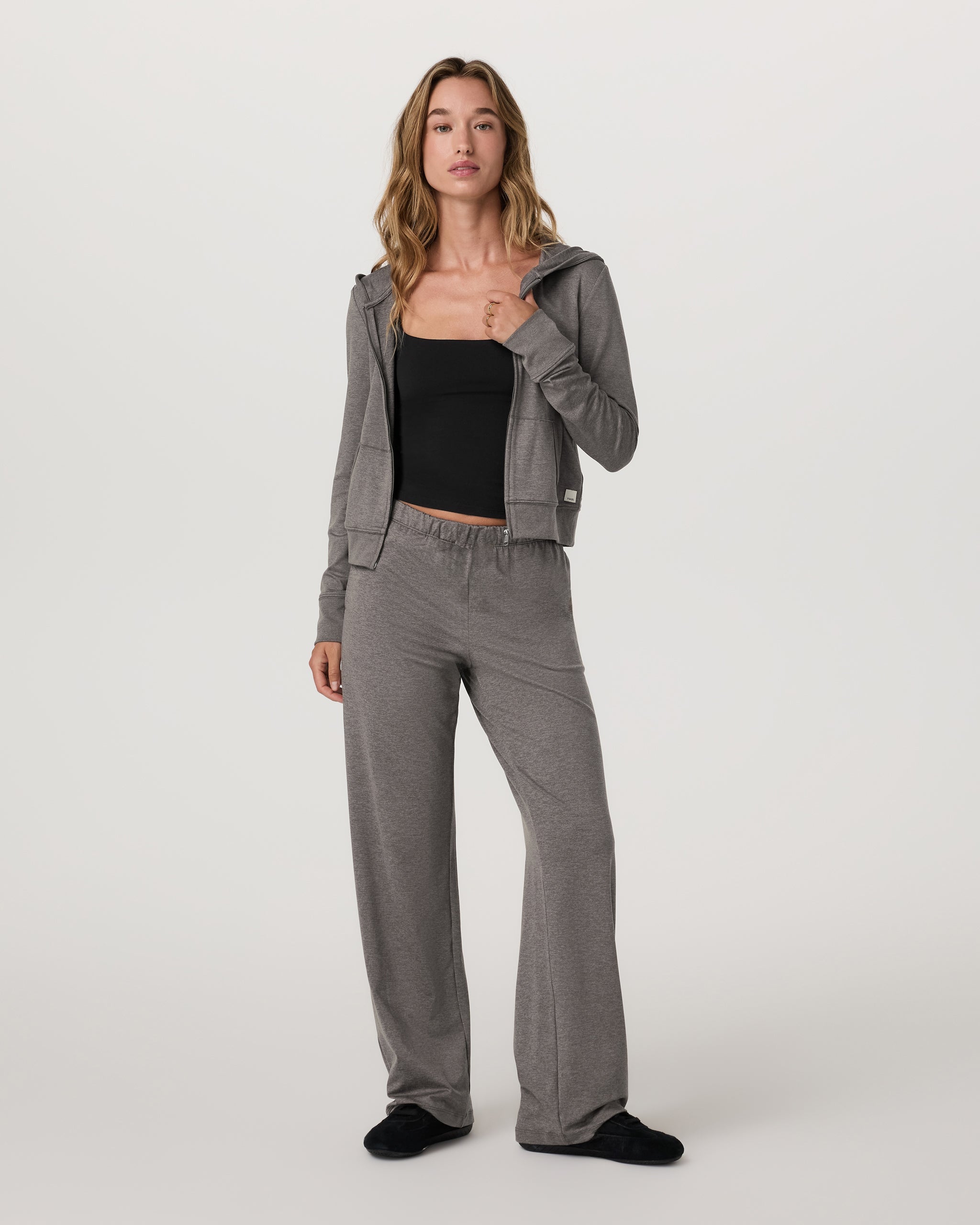 Halo Mini Full Zip Hoodie | Chia Heather