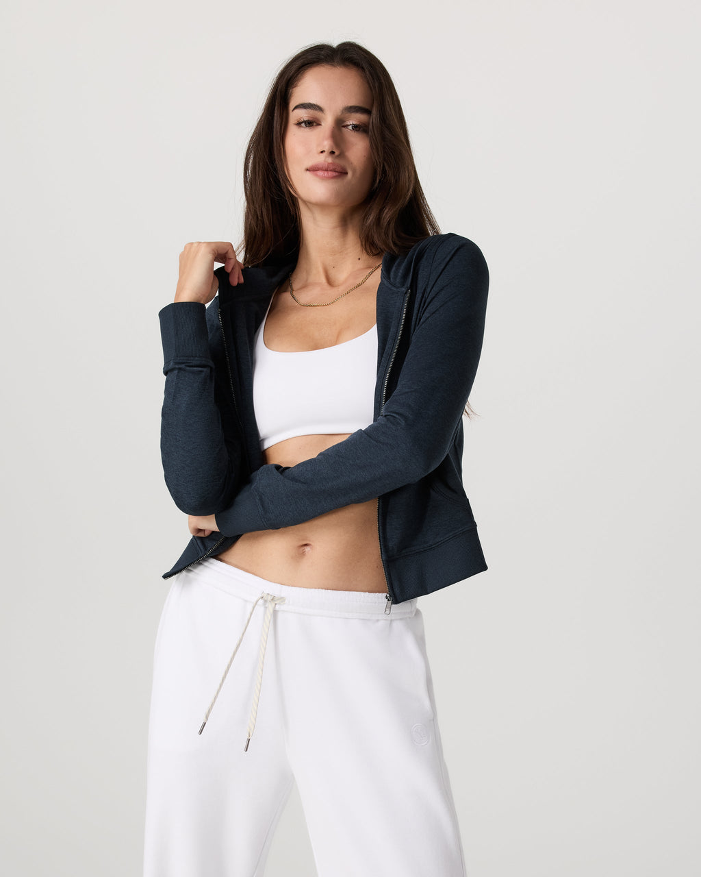 Halo Mini Full Zip Hoodie | Midnight Heather