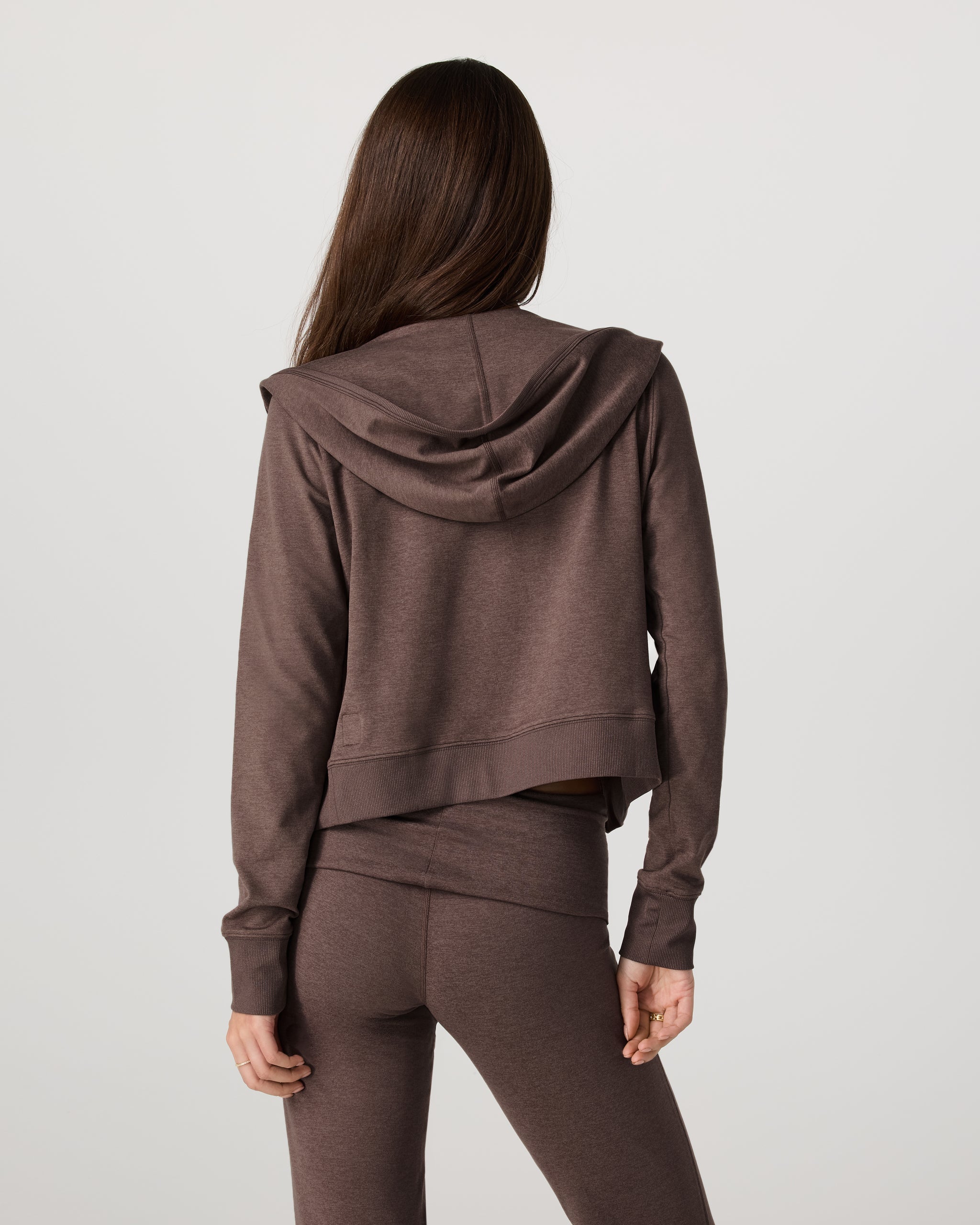 Halo Mini Full Zip Hoodie | Chocolate Milk Heather