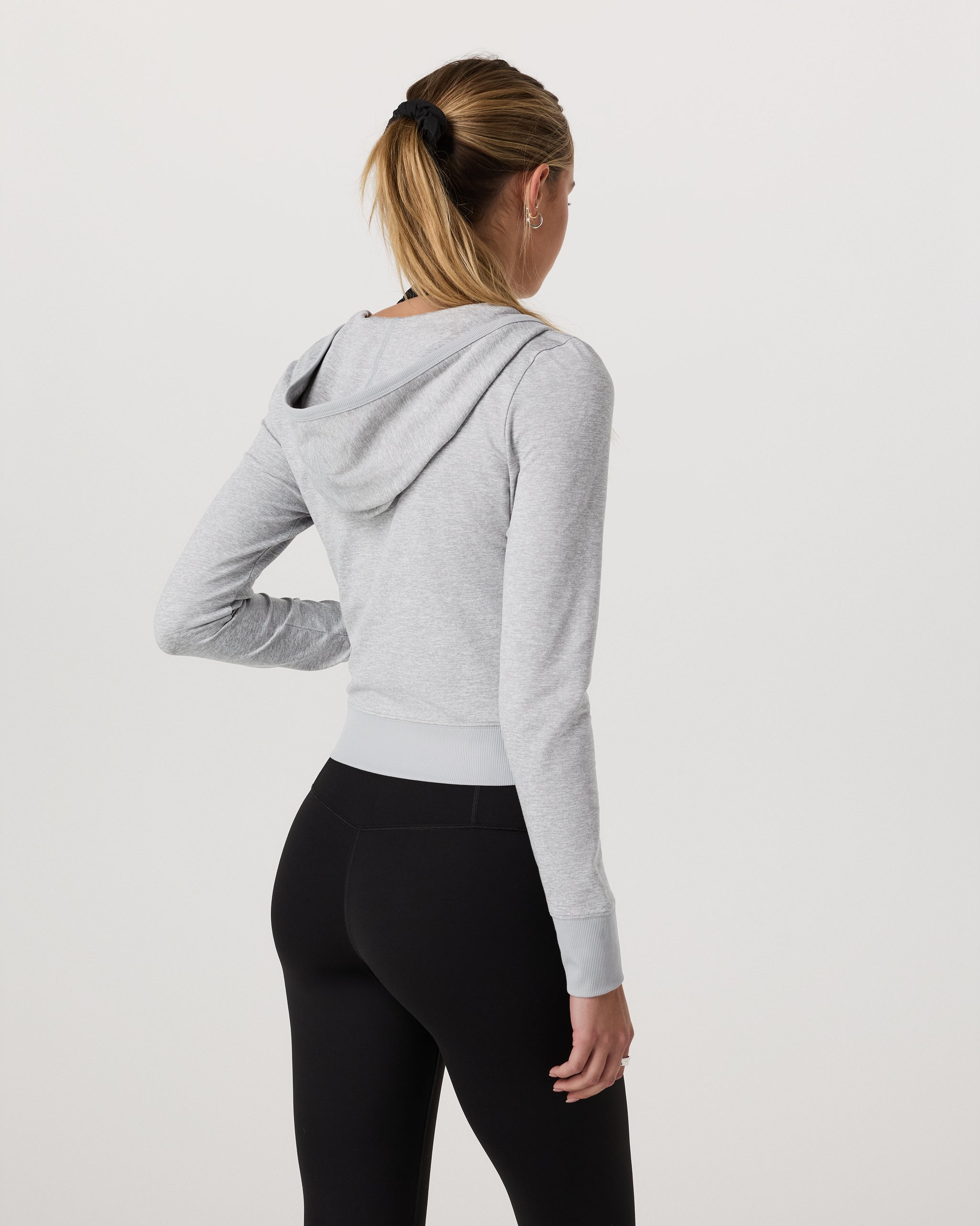 Halo Mini Full Zip Hoodie | Pale Grey Heather