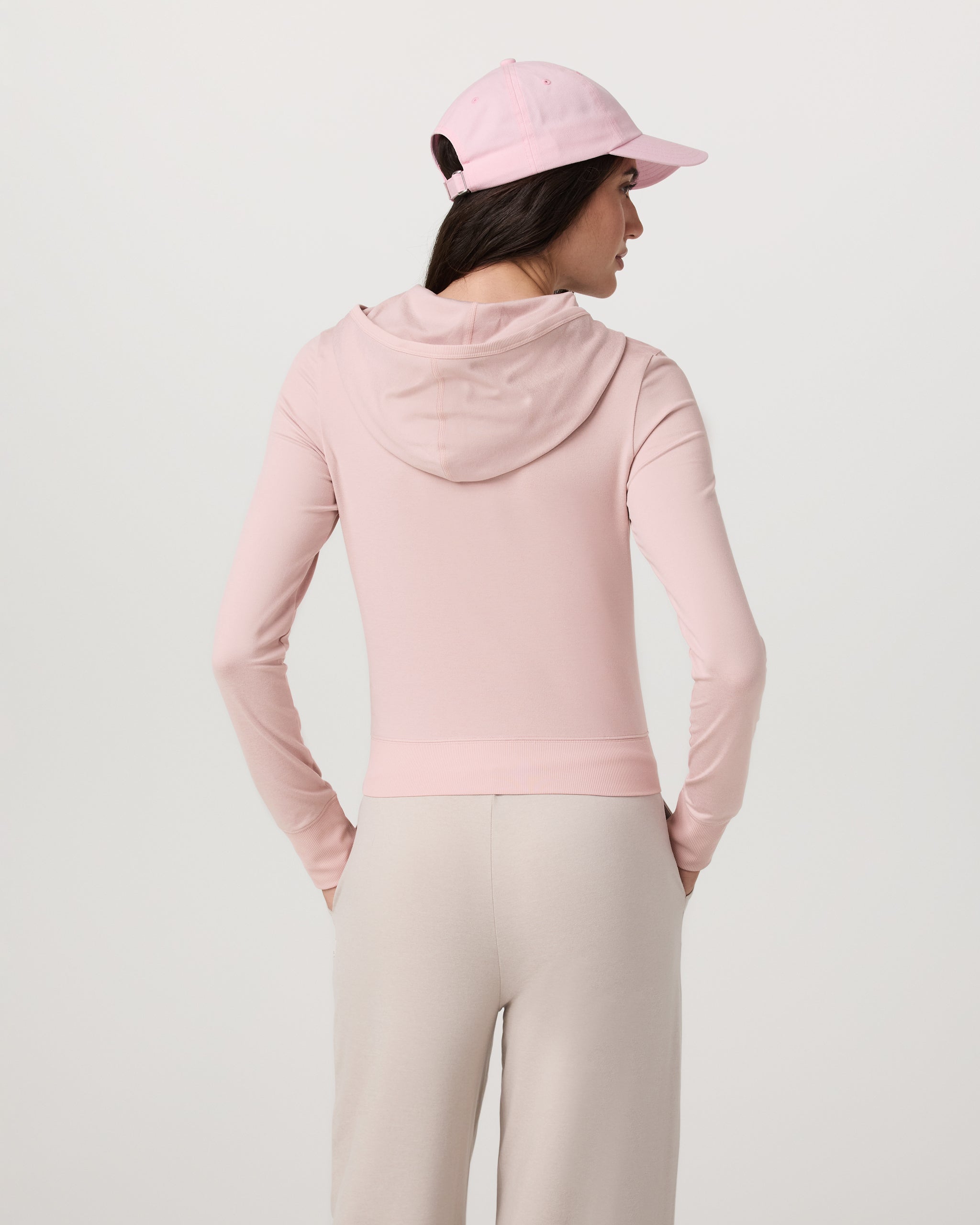 Halo Mini Full Zip Hoodie | Vintage Rose Heather