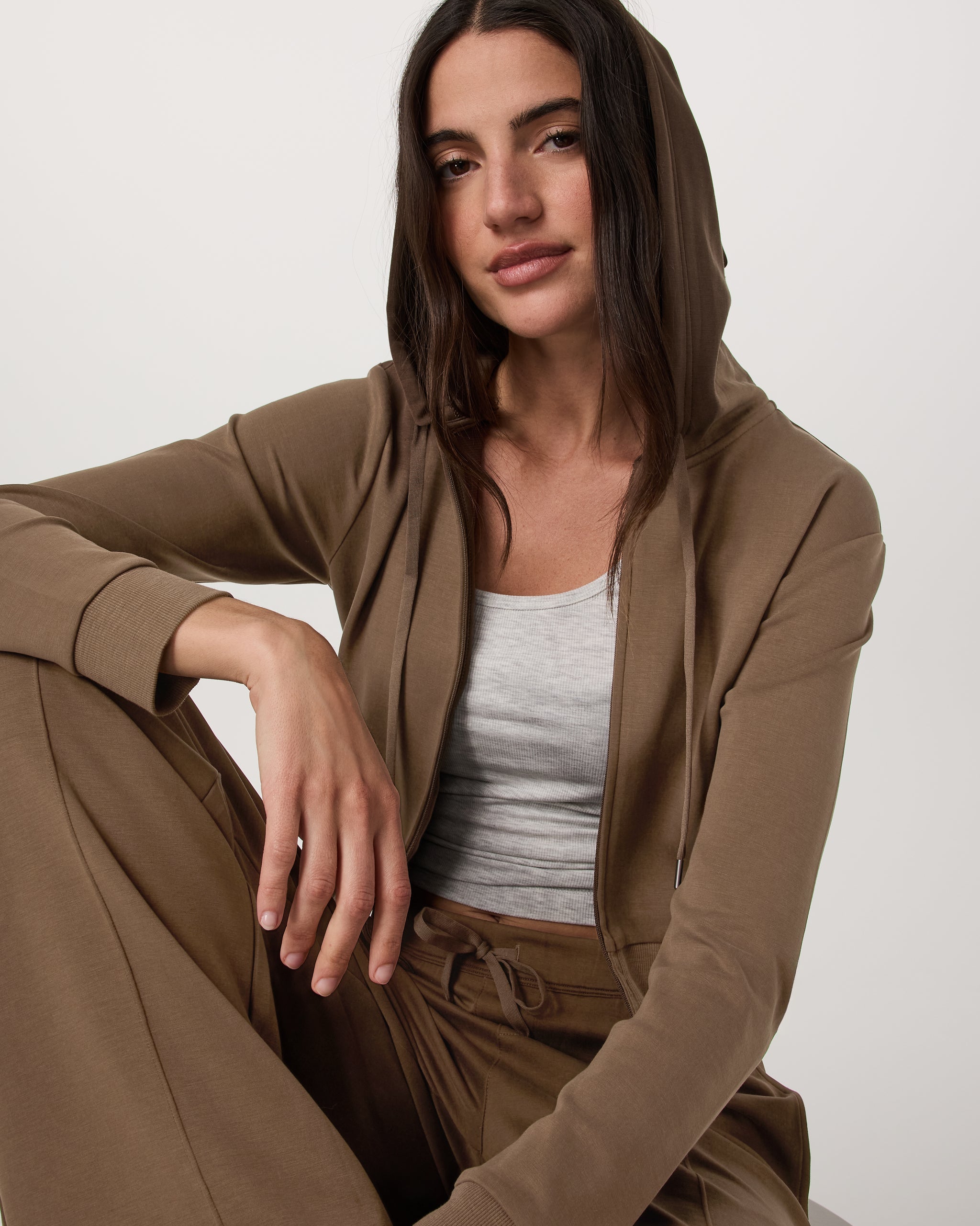 Compose Full Zip Hoodie | Espresso