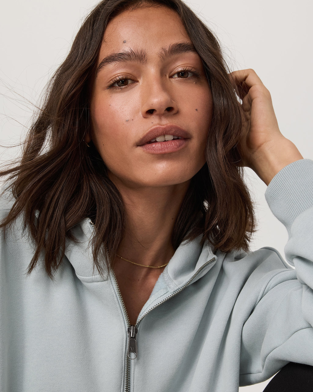 Restore Relaxed Half Zip Hoodie | Blue Haze