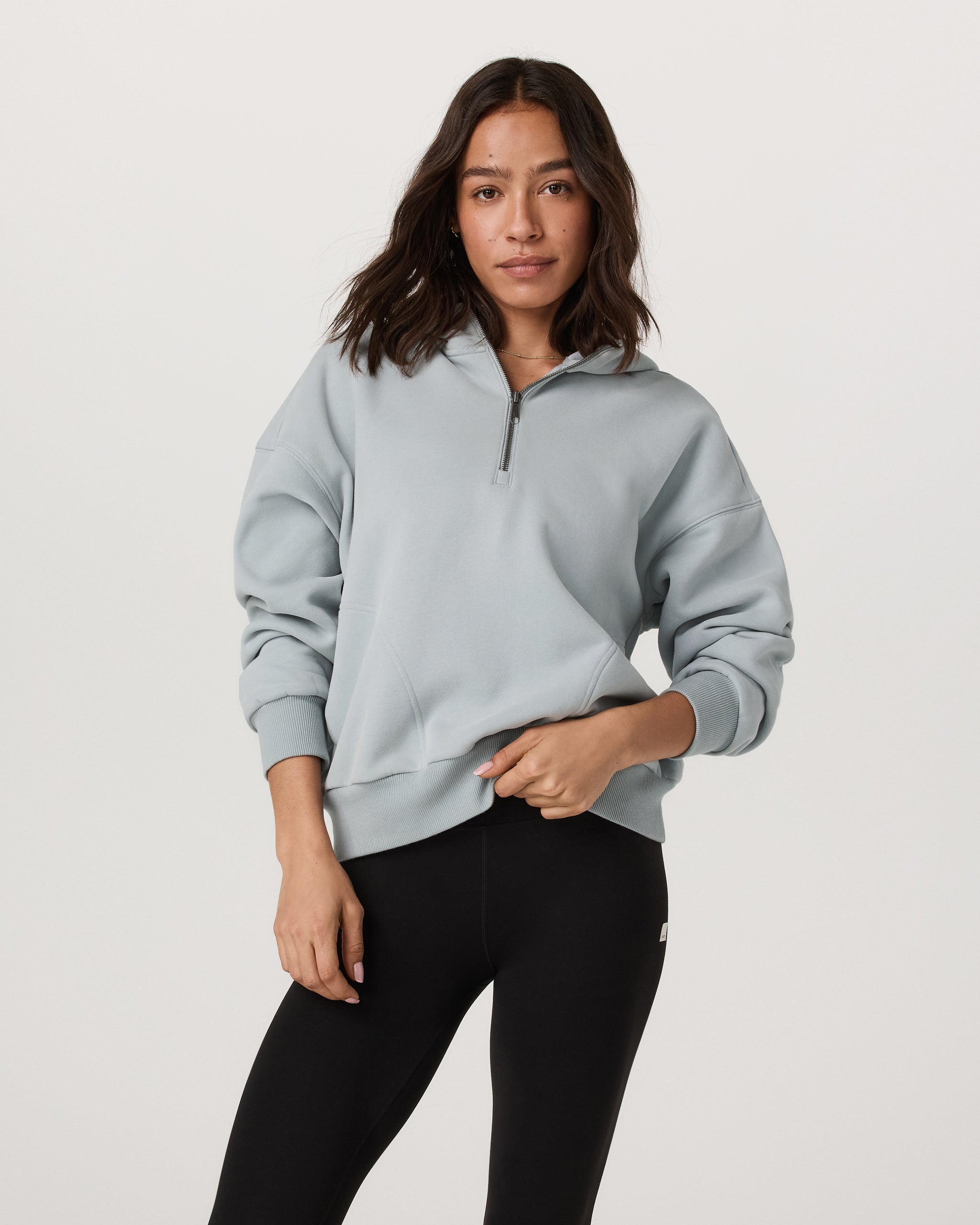 Restore Relaxed Half Zip Hoodie | Blue Haze