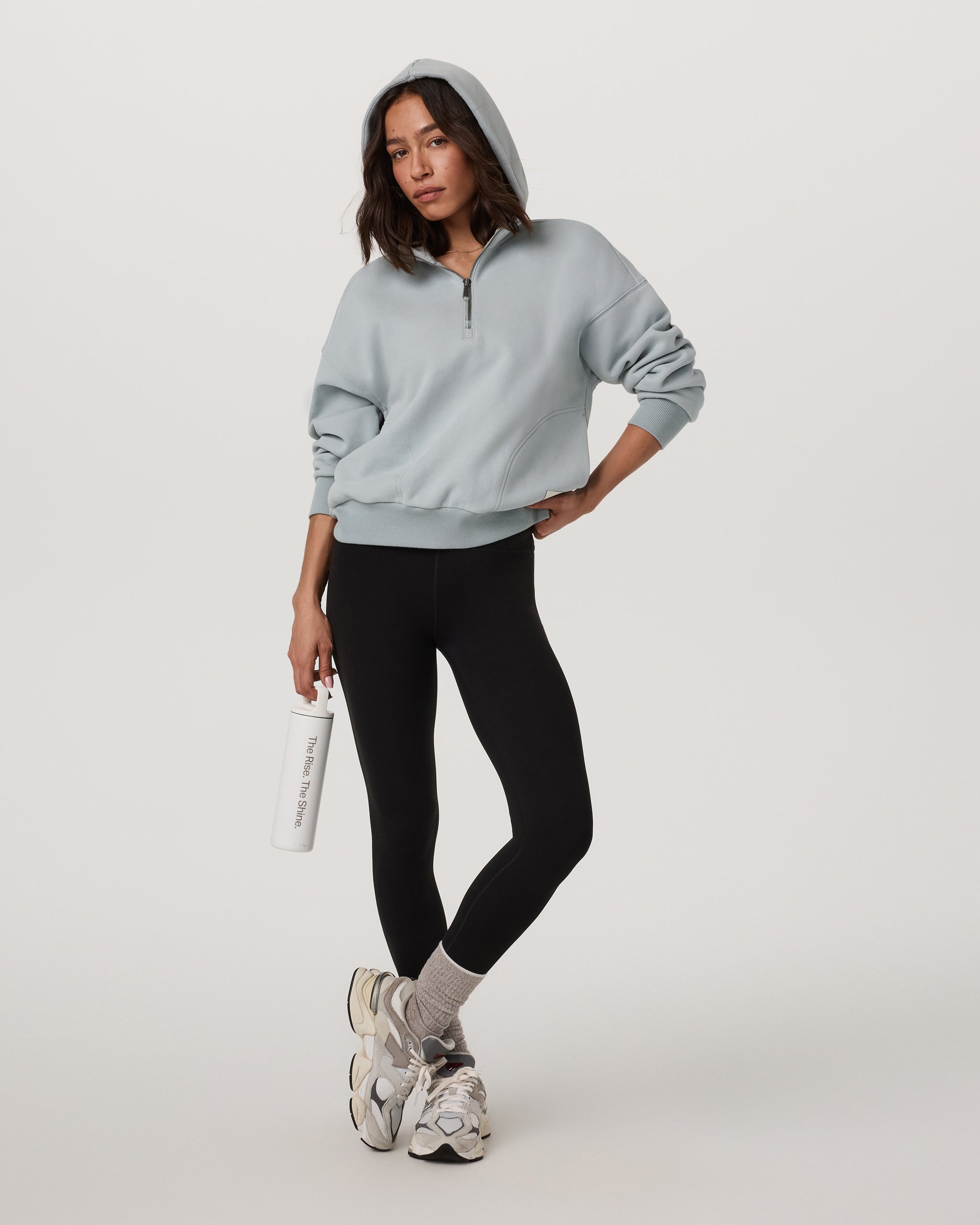 Restore Relaxed Half Zip Hoodie | Blue Haze