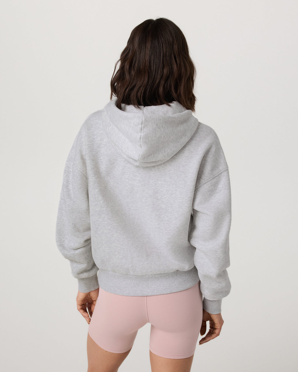 Restore Relaxed Half Zip Hoodie | Pale Grey Heather