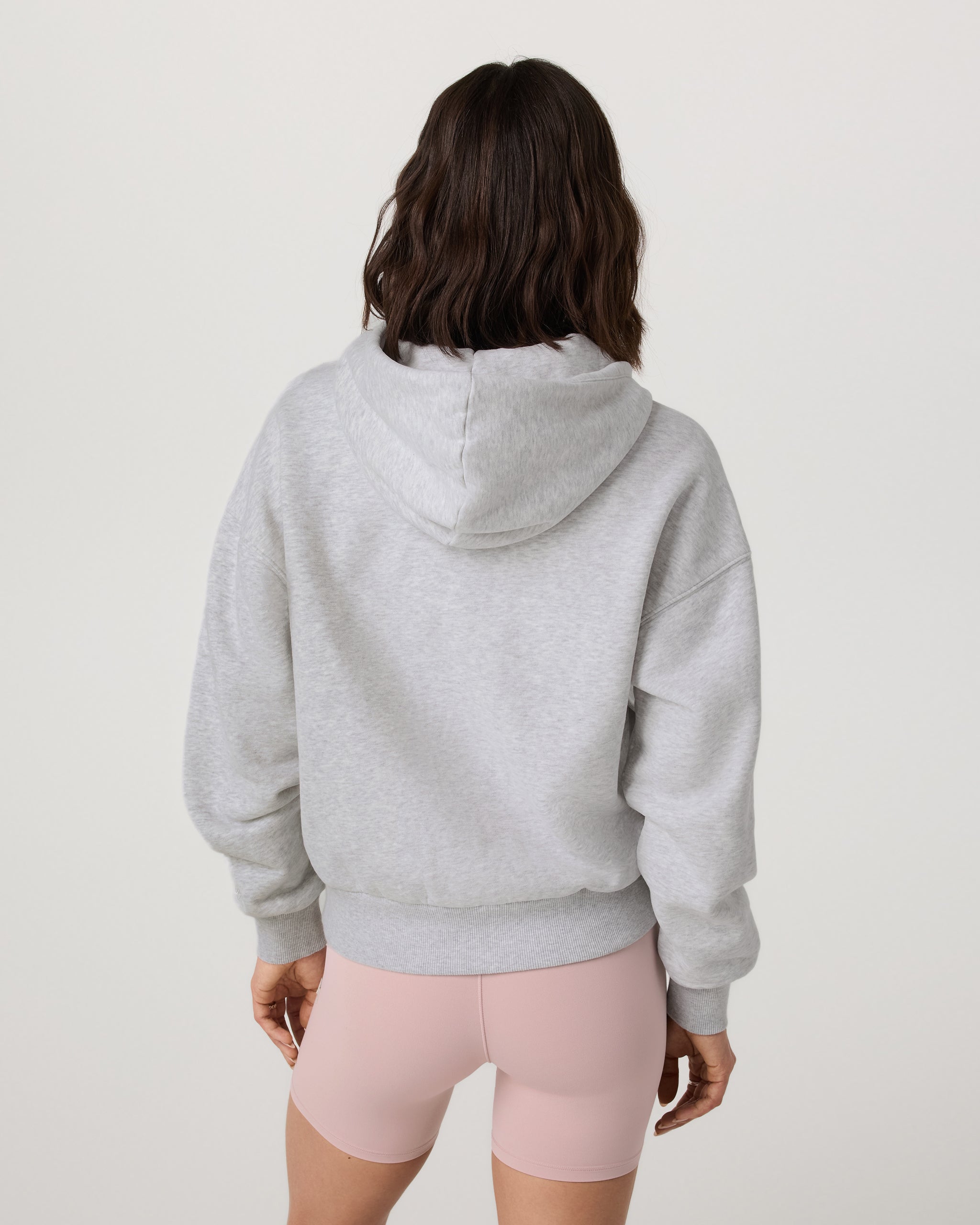 Restore Relaxed Half Zip Hoodie | Pale Grey Heather