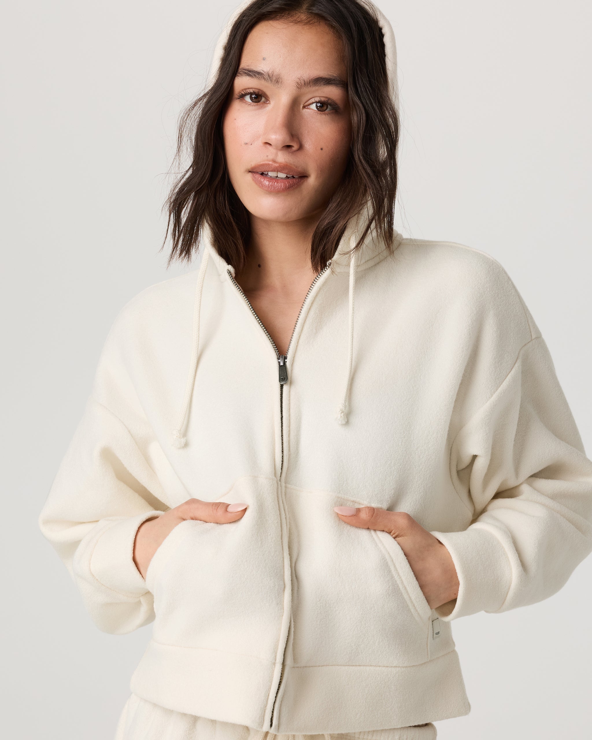 Beach Fleece Zip Up | Natural