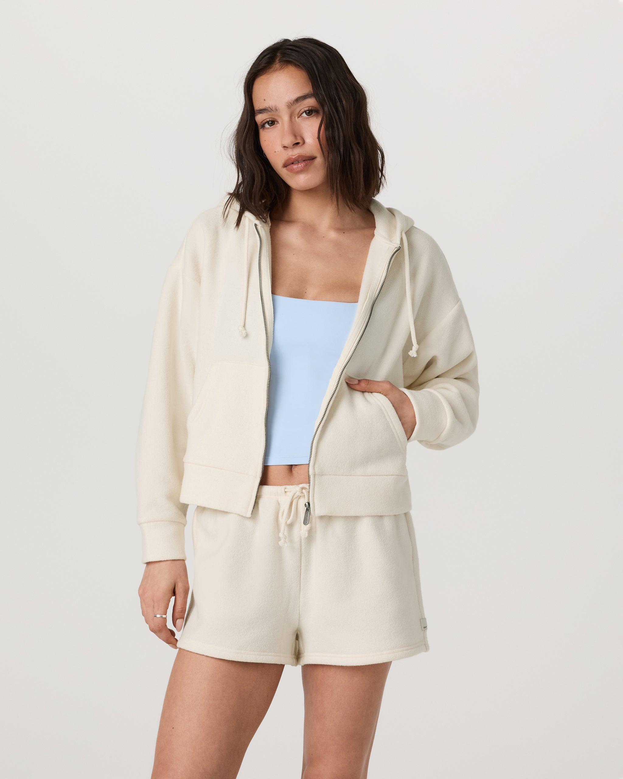 Beach Fleece Zip Up | Natural