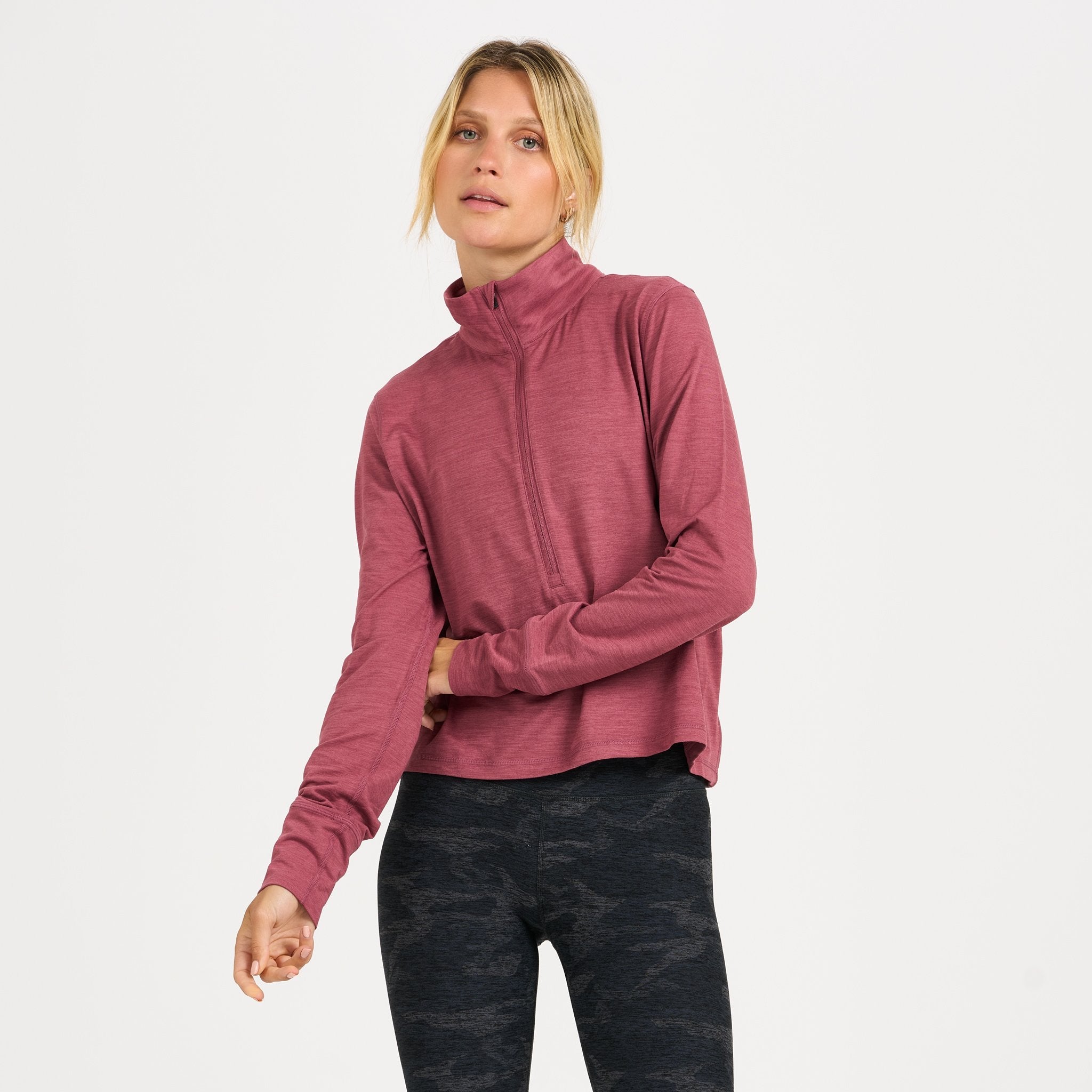 Crescent Half Zip | Desert Rose Heather