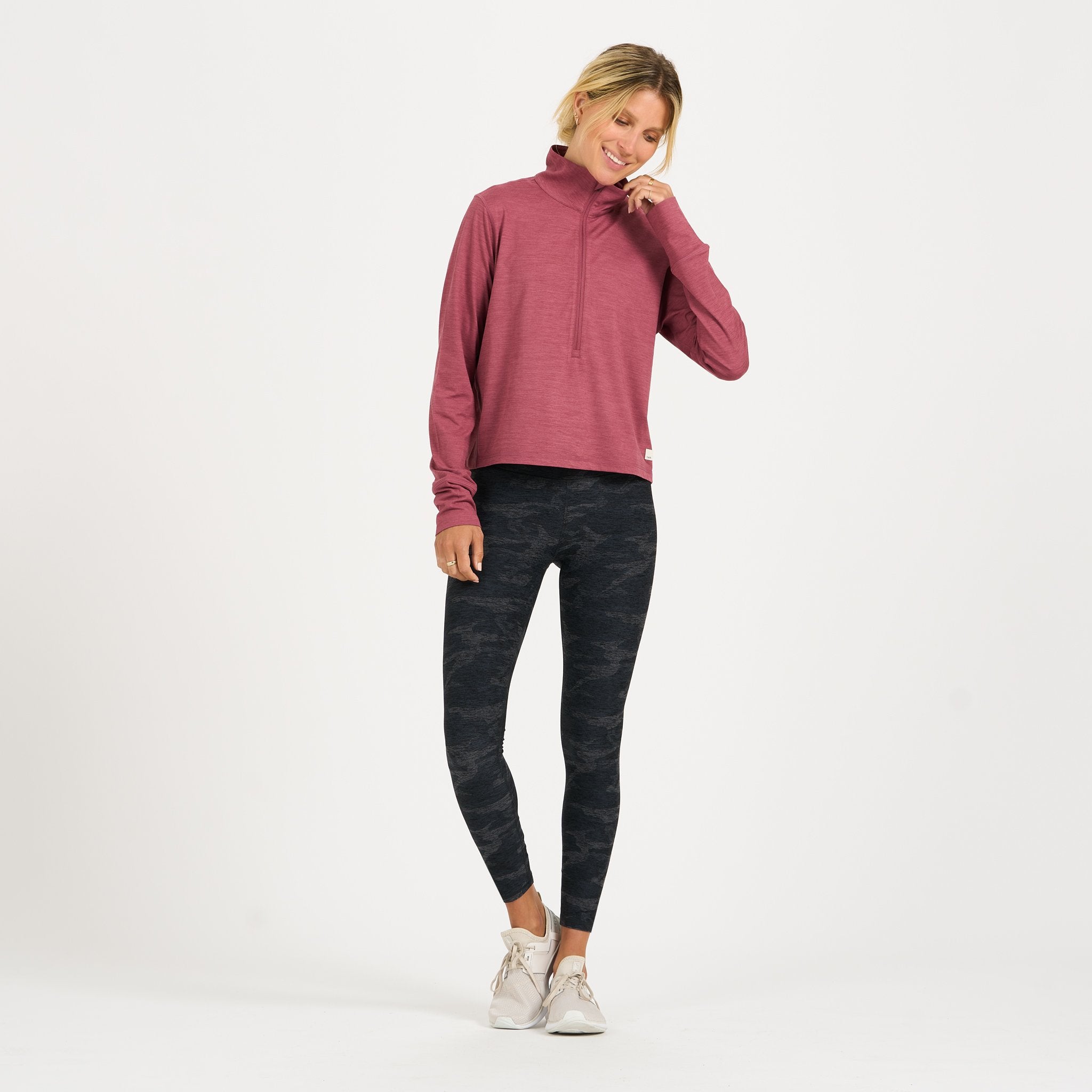 Crescent Half Zip | Desert Rose Heather
