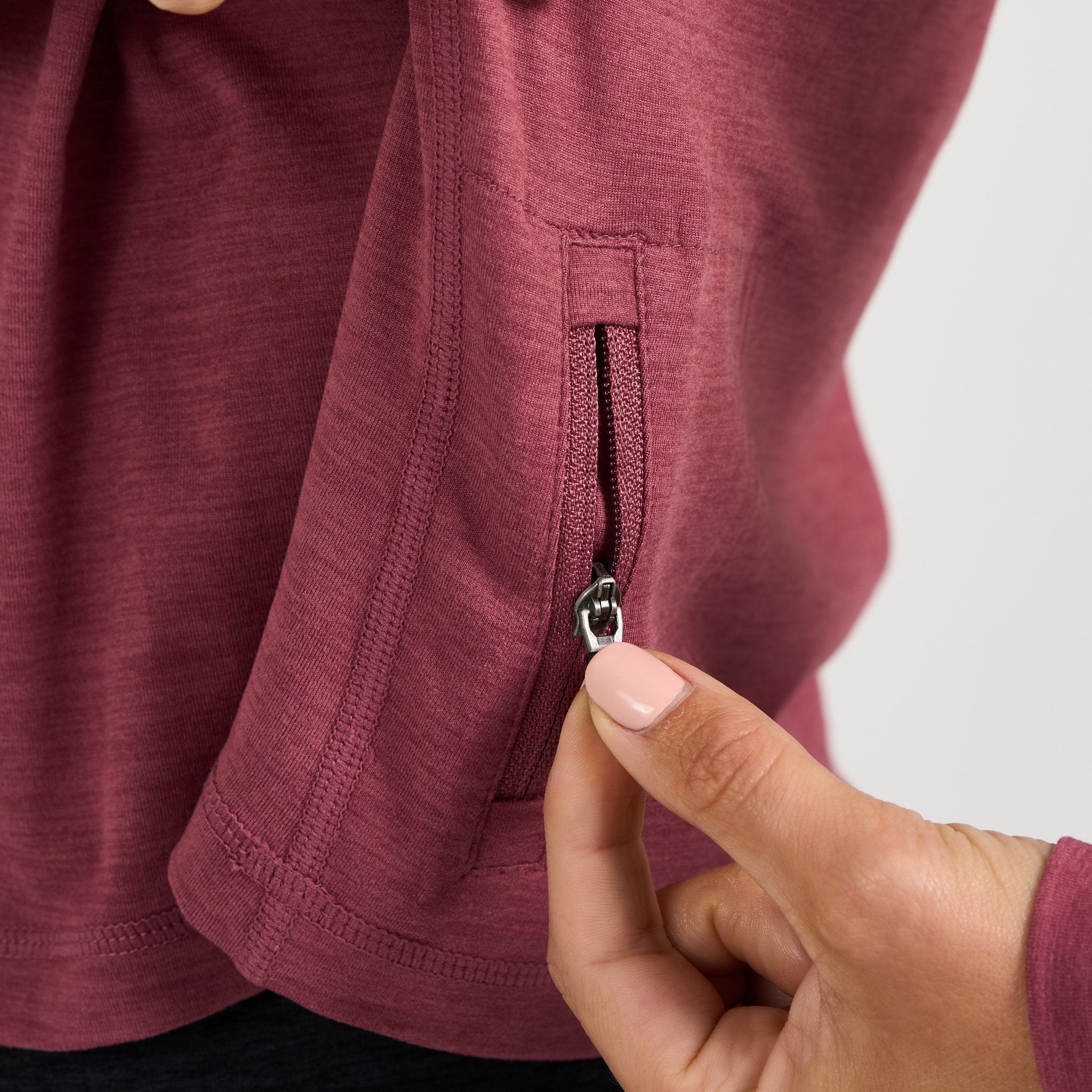 Crescent Half Zip | Desert Rose Heather