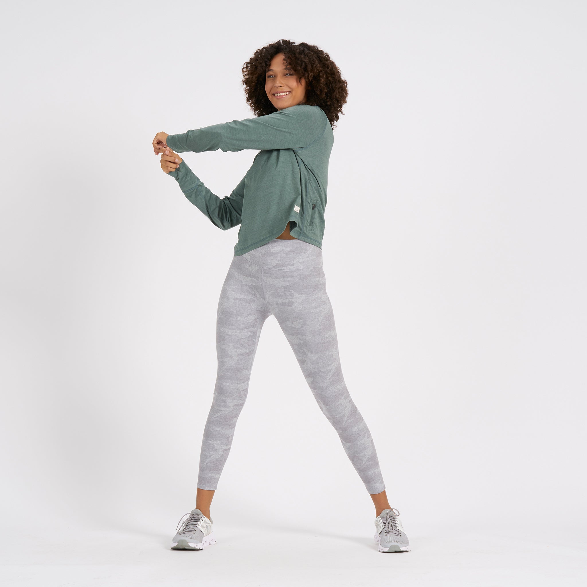 Crescent Half Zip | Kelp Heather