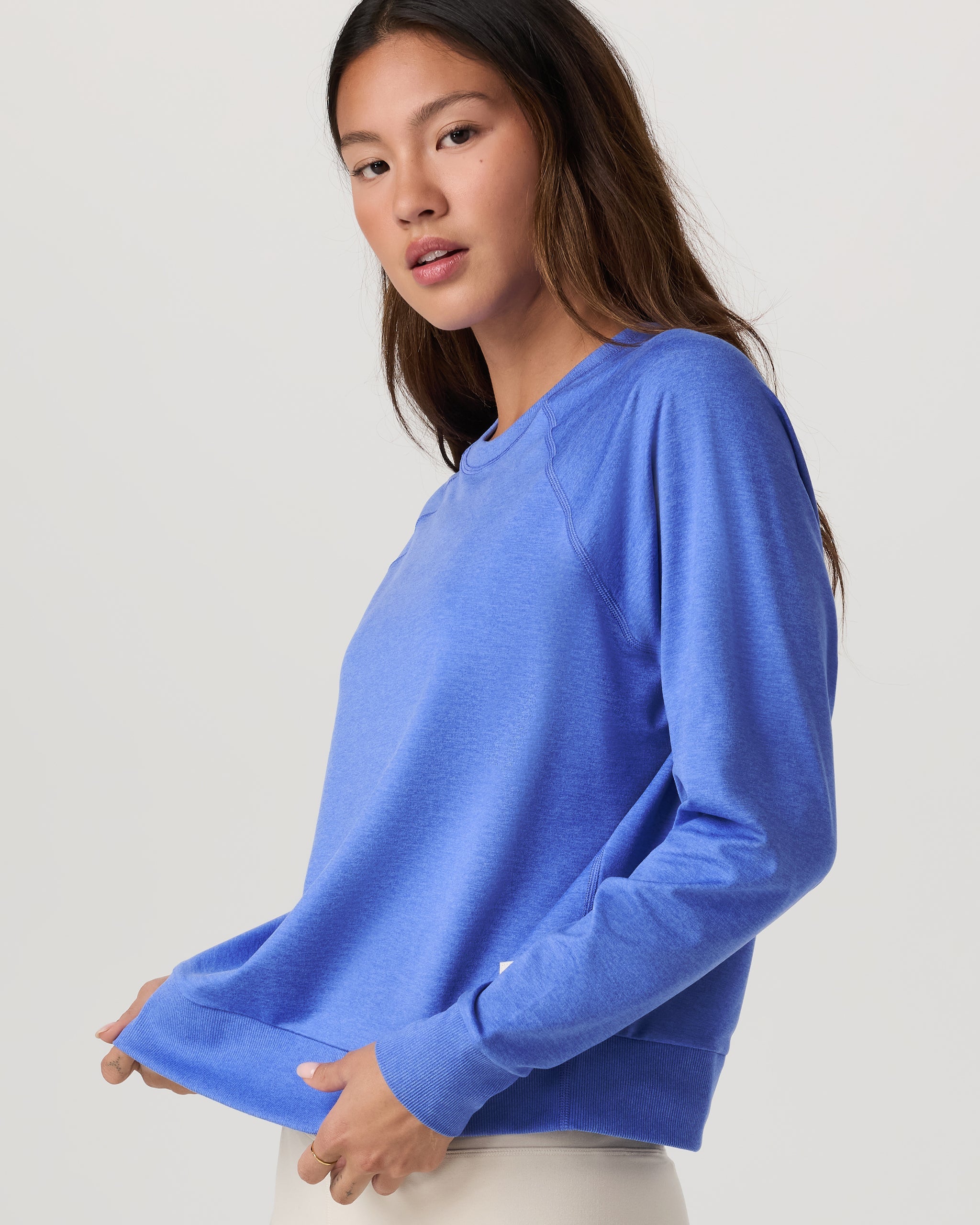 Long-Sleeve Halo Crew | Bright Iris Heather