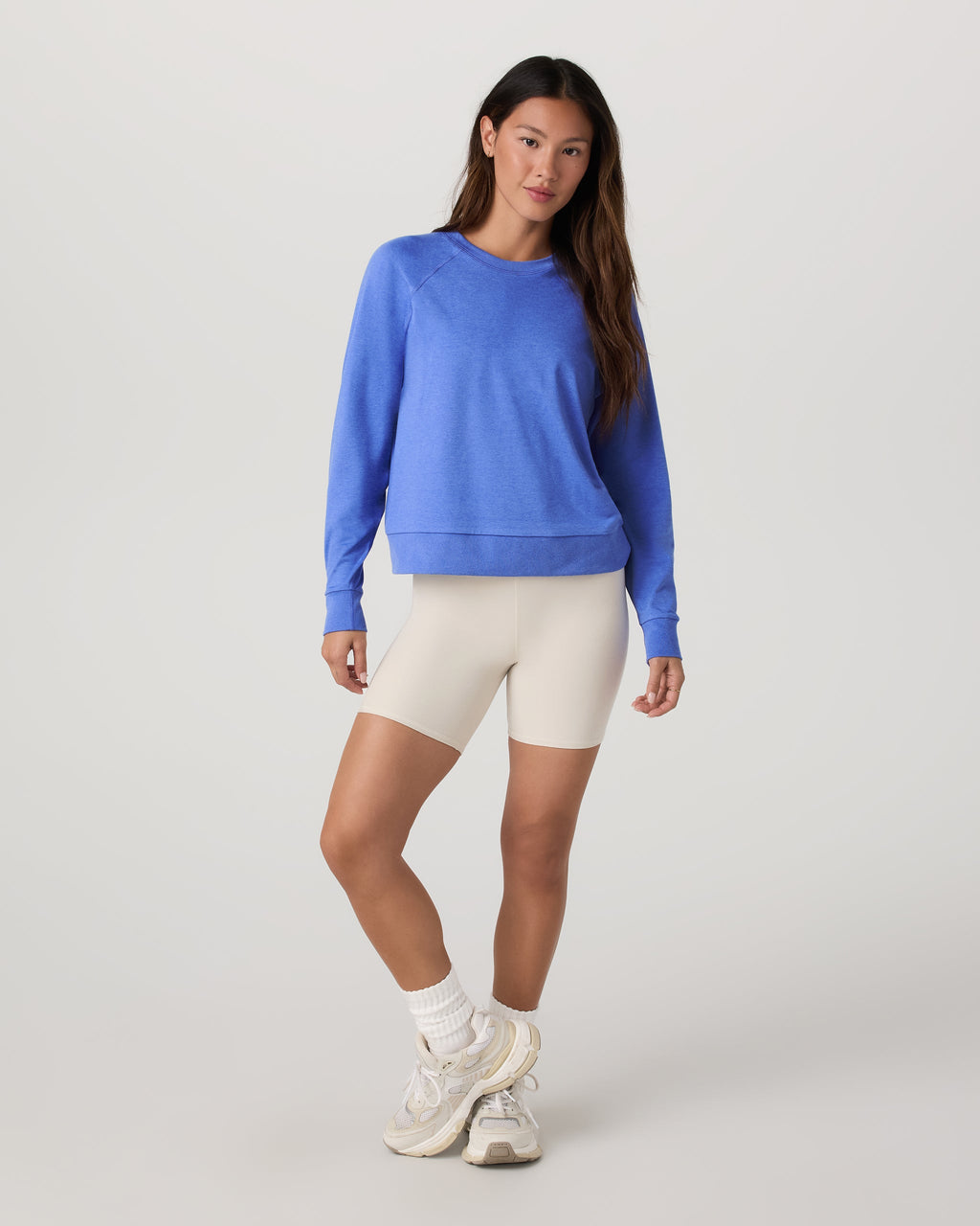Long-Sleeve Halo Crew | Bright Iris Heather