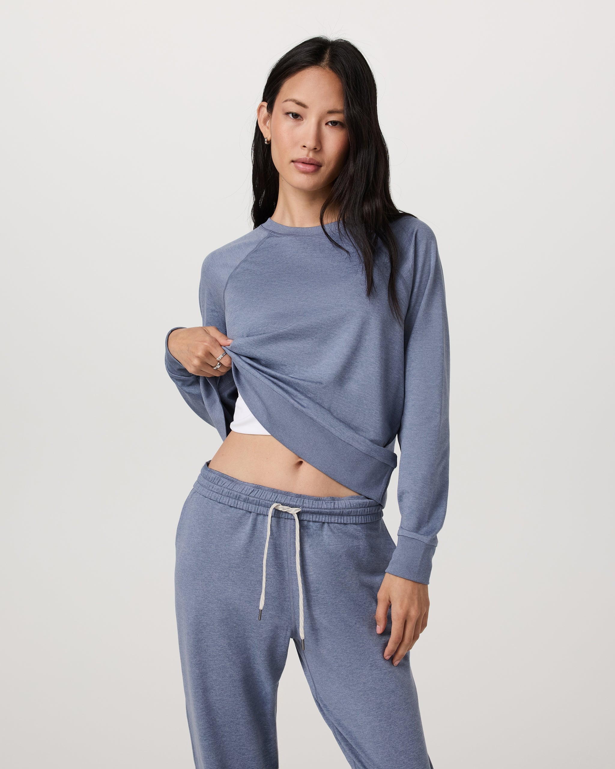 Long Sleeve Halo Crew | Blue Heron Heather