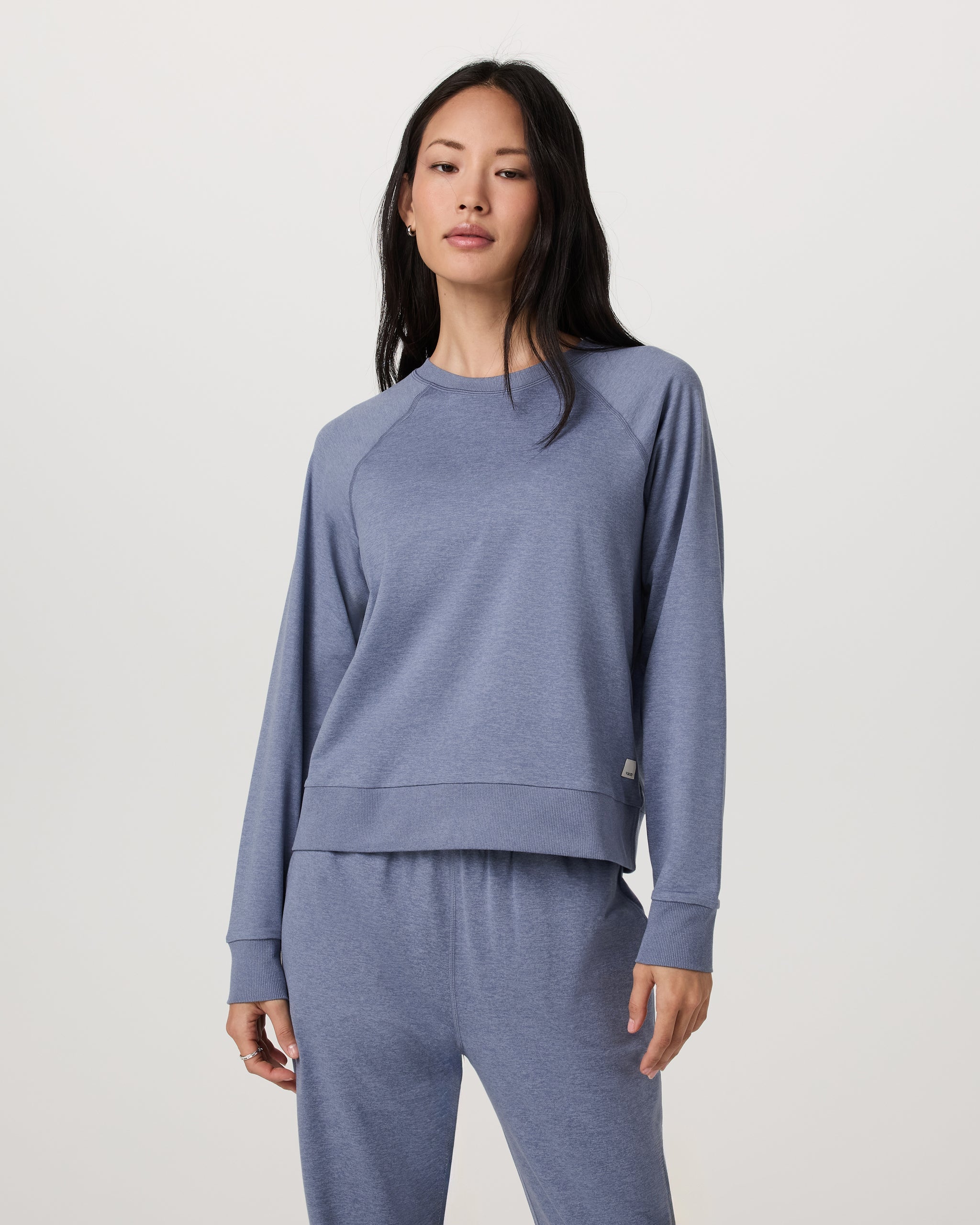 Long Sleeve Halo Crew | Blue Heron Heather