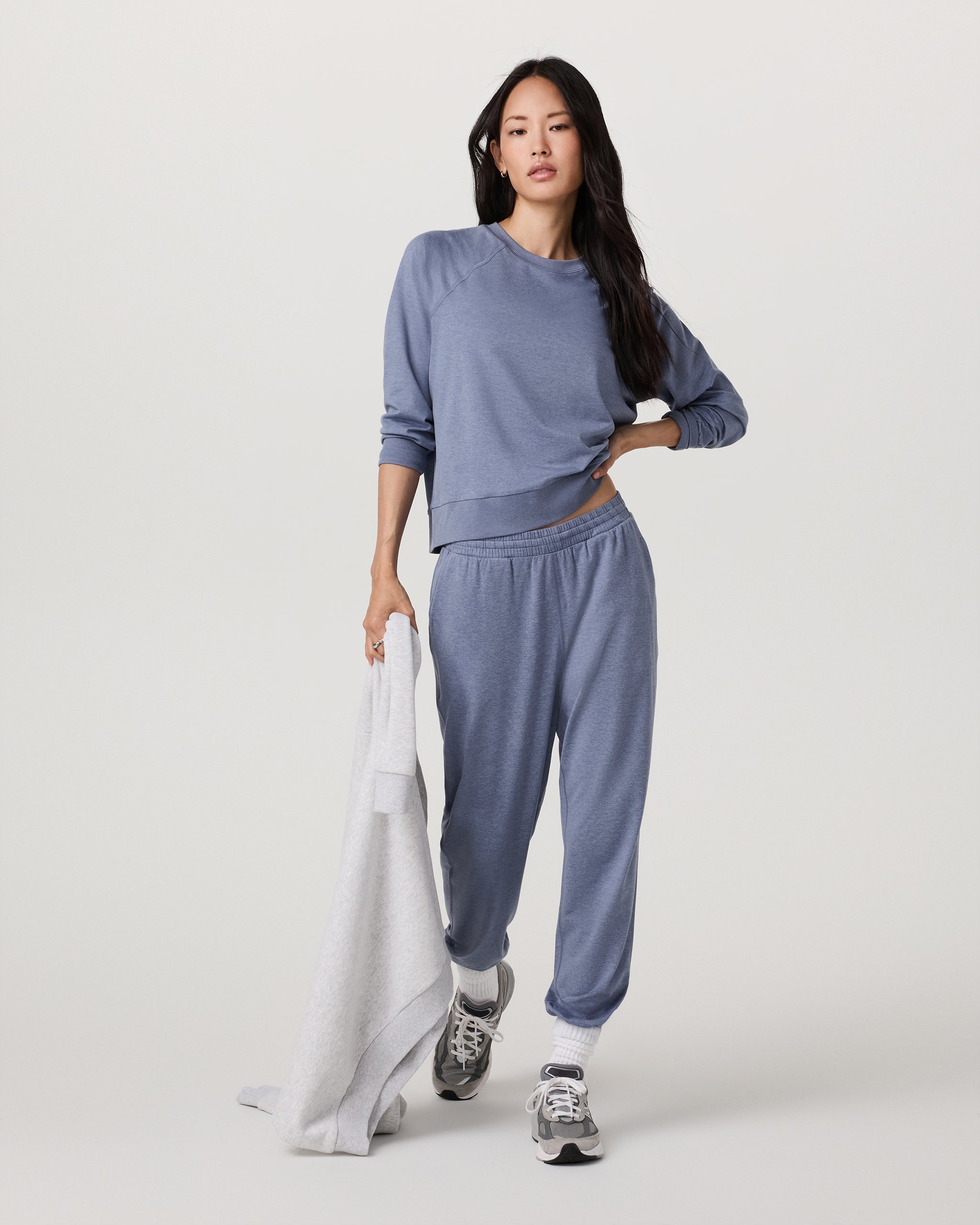Long Sleeve Halo Crew | Blue Heron Heather