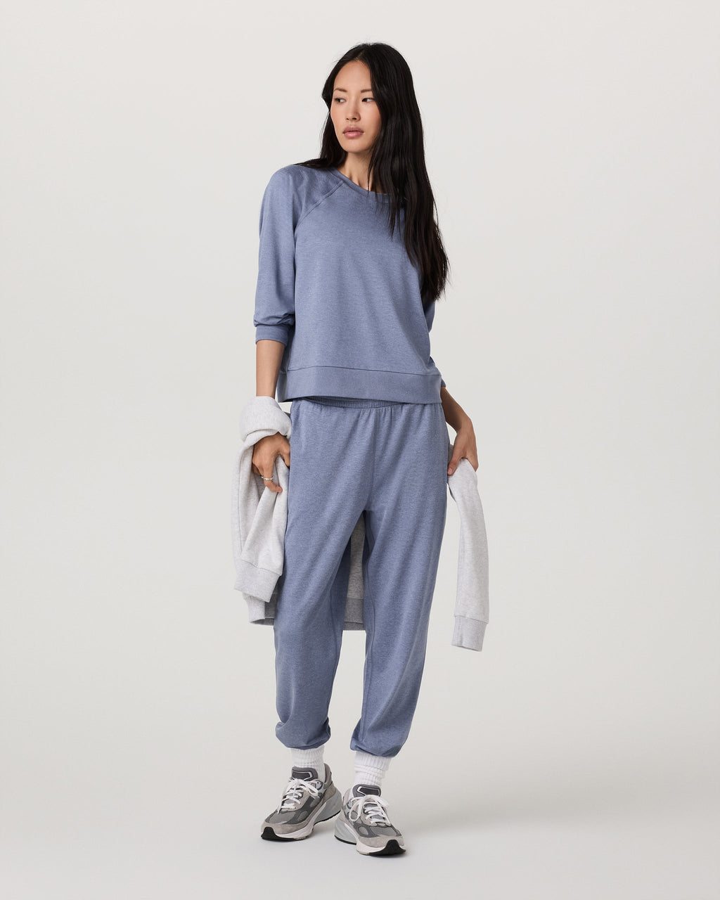 Long Sleeve Halo Crew | Blue Heron Heather