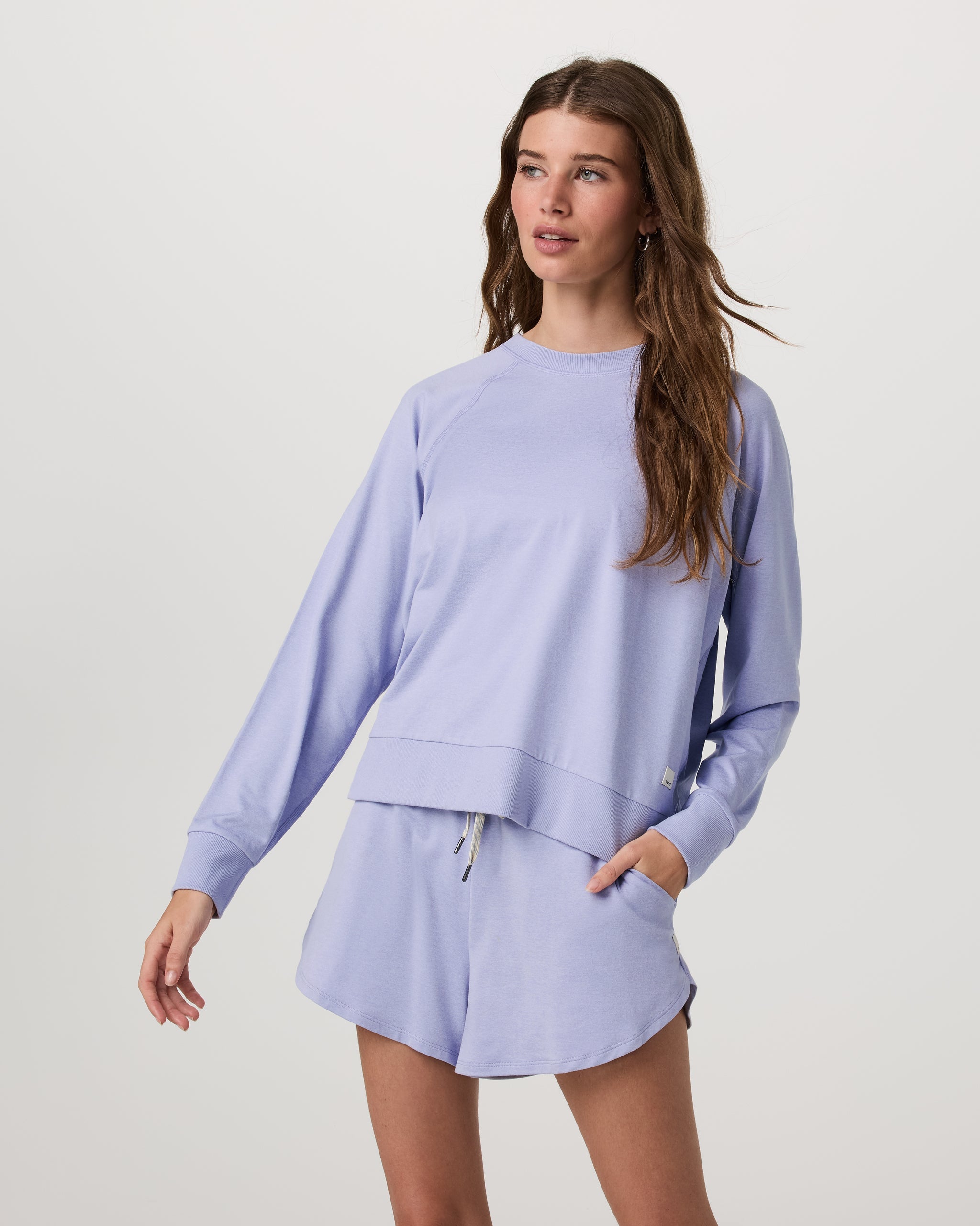 Long Sleeve Halo Crew | Lavender Mist Heather