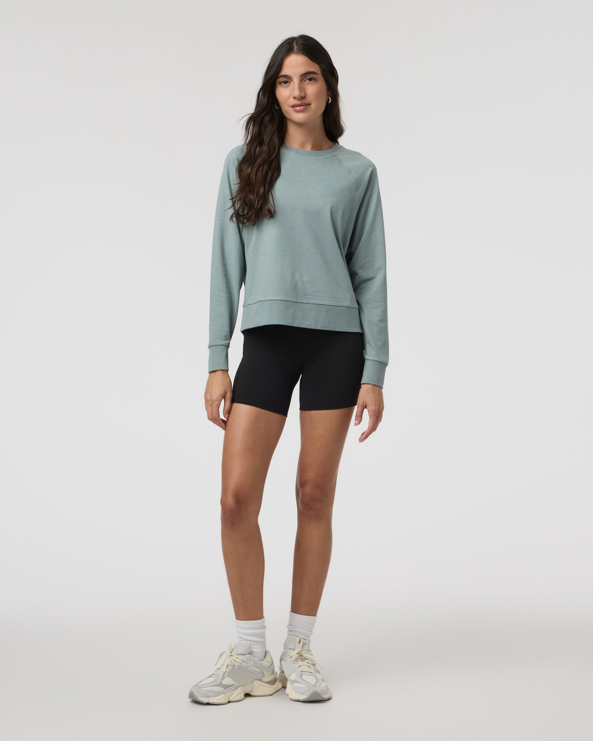 Long Sleeve Halo Crew | Vintage Pistachio Heather