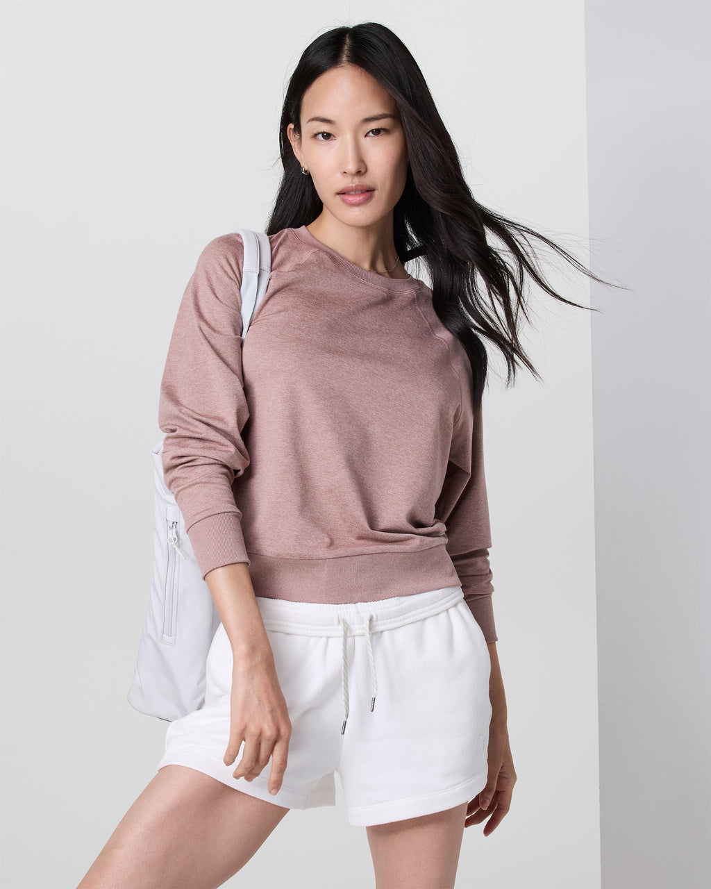 Long Sleeve Halo Crew | Zion Rose Heather