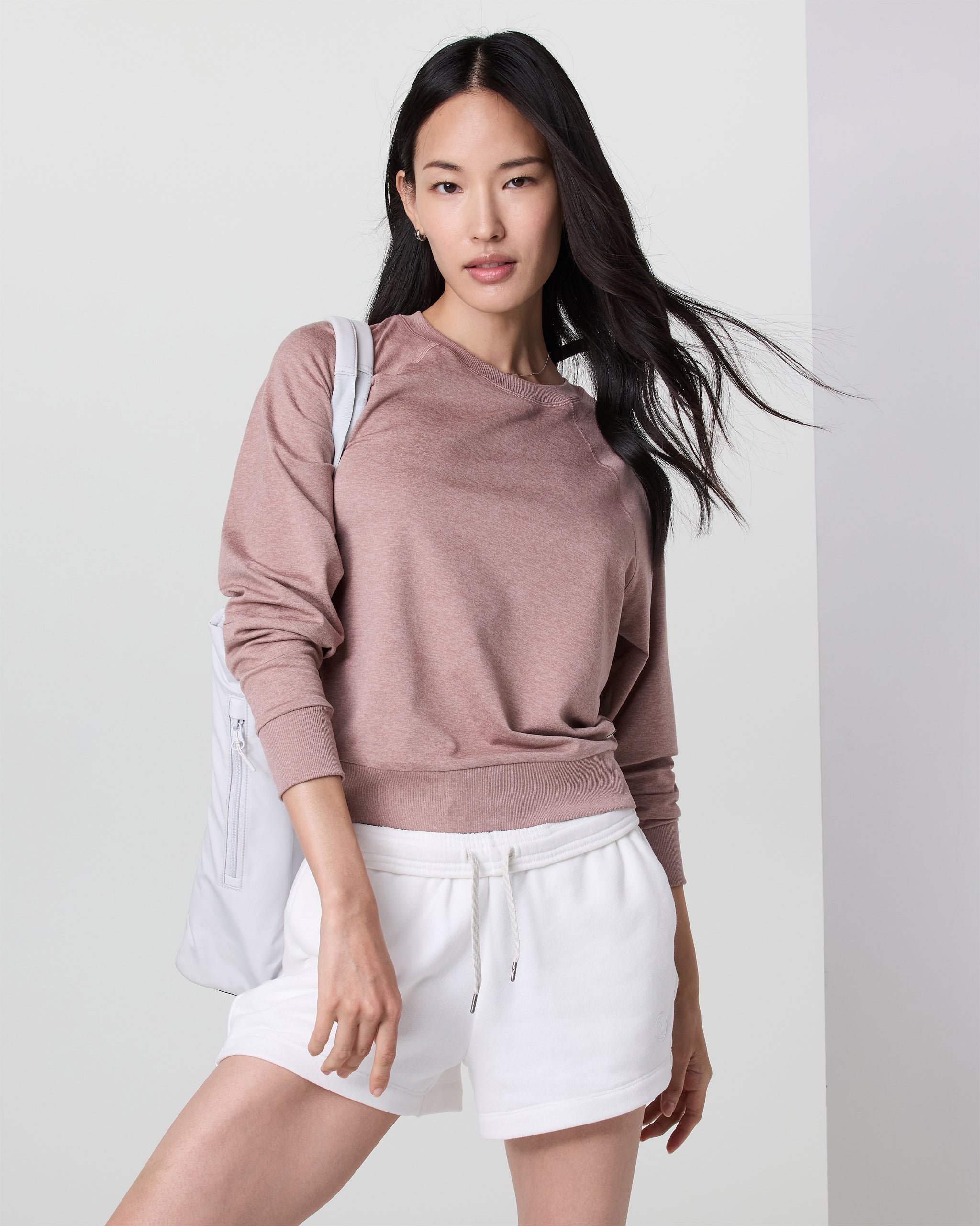 Long Sleeve Halo Crew | Zion Rose Heather