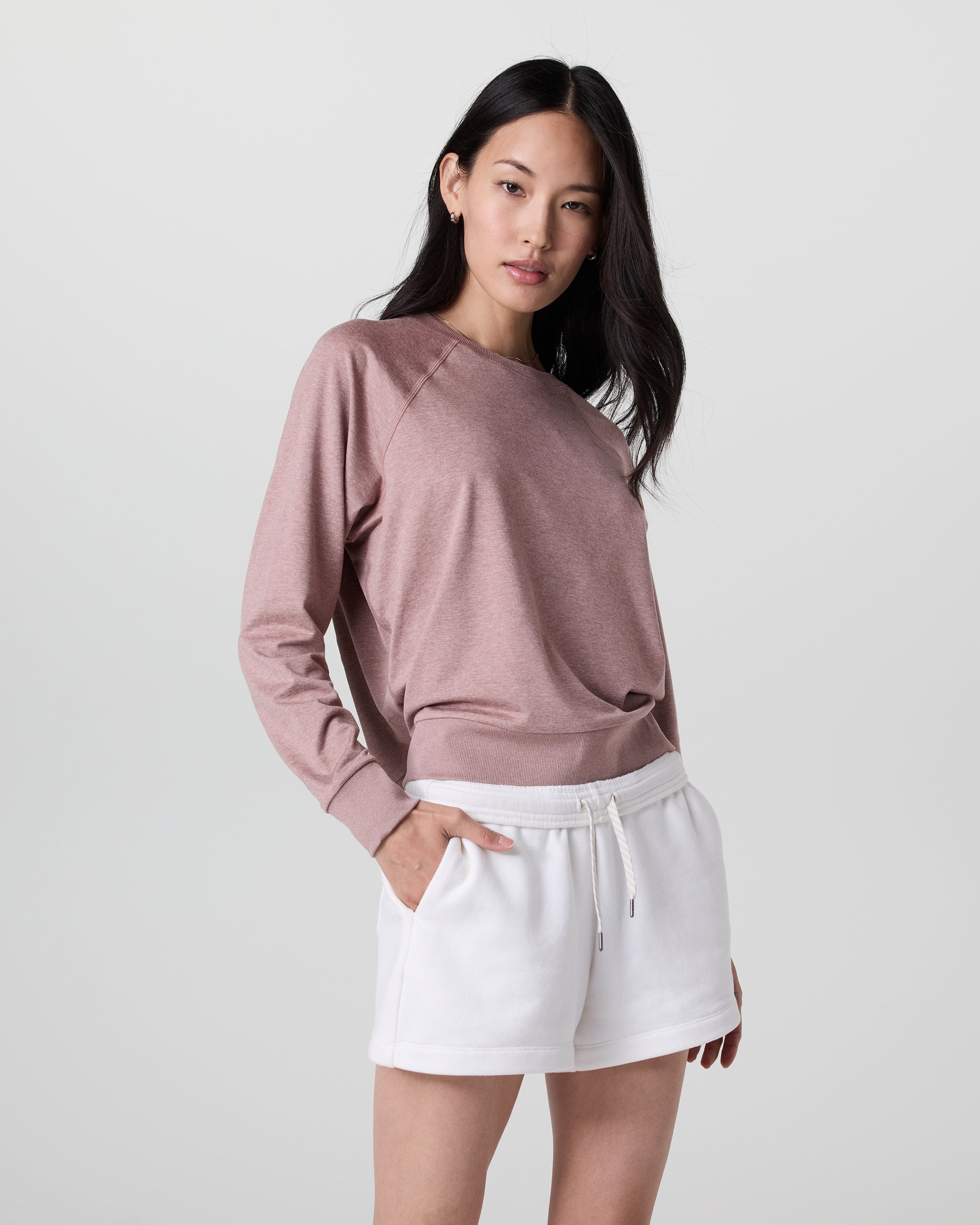 Long Sleeve Halo Crew | Zion Rose Heather