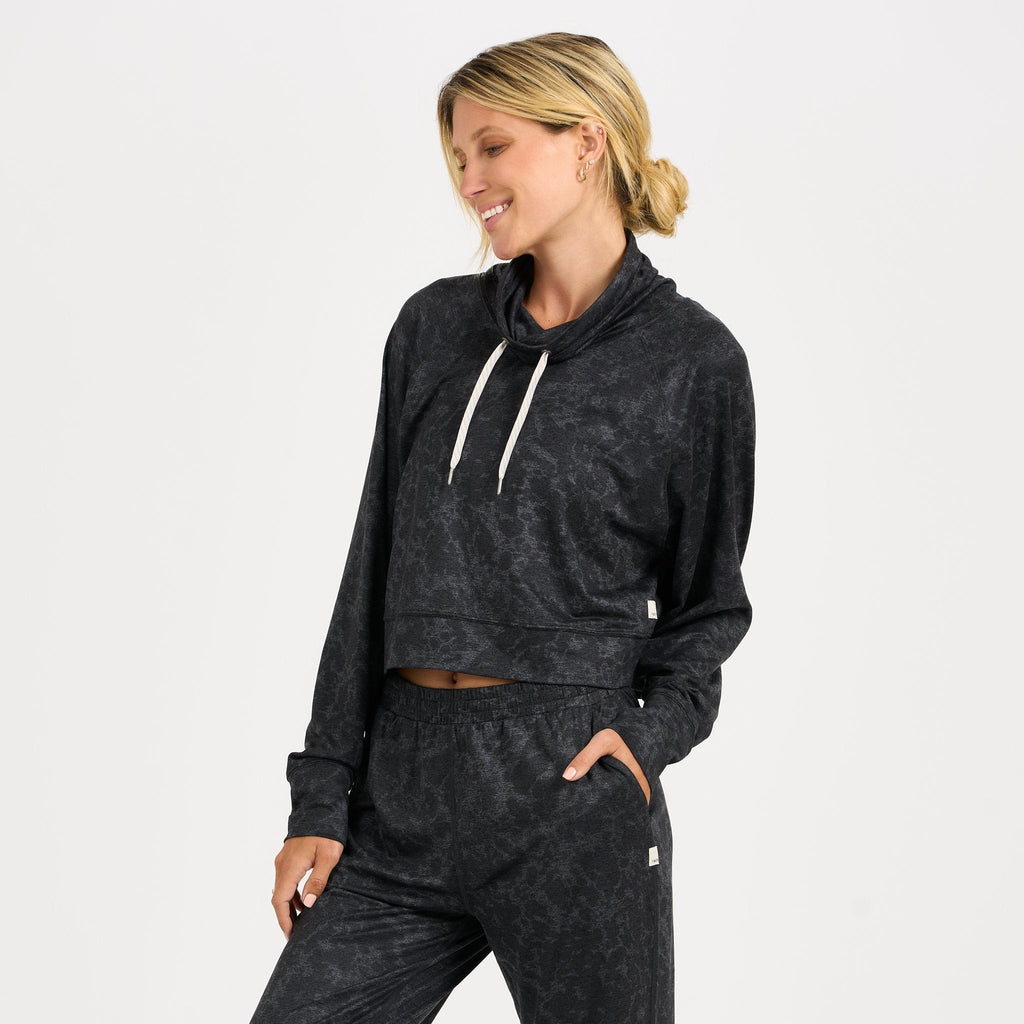 Halo Crop Funnel Neck | Charcoal Tortoise